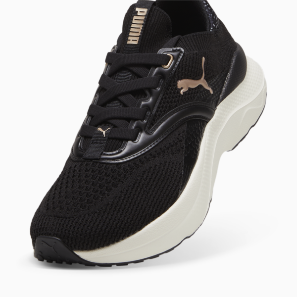 SOFTRIDE Mayve Leopard Running Shoes Women, PUMA Black-Warm White-PUMA Gold, large-ZAF