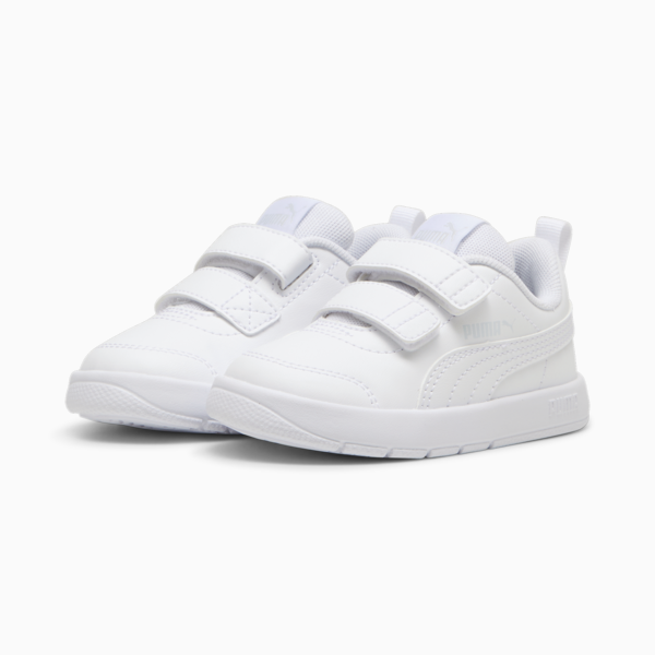 Tenis Courtflex V3 para bebés, PUMA White-PUMA White-Silver Mist, large-MEX