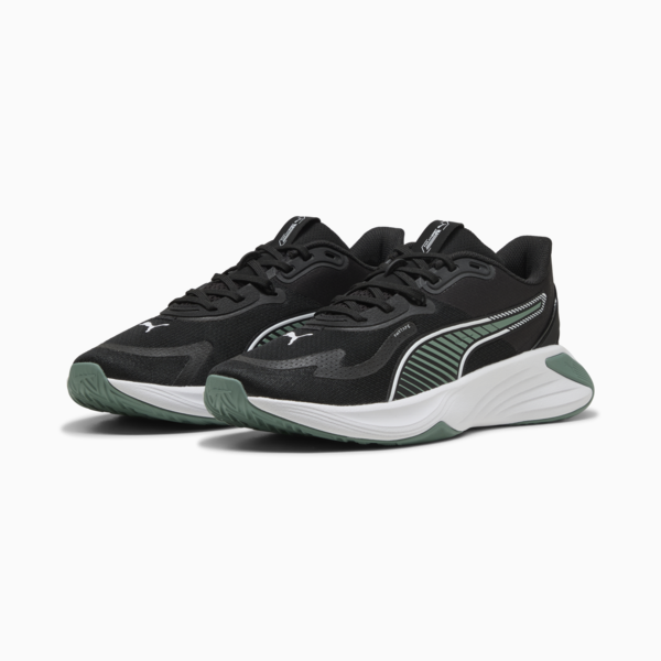 PWR Hybrid Training Shoes, PUMA Black-Green Moon-PUMA White, large-ZAF
