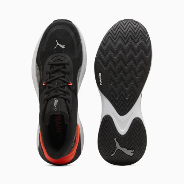 PWR Hybrid Training Shoes, PUMA Black-PUMA White-Glowing Red-Gray Echo, large-ZAF