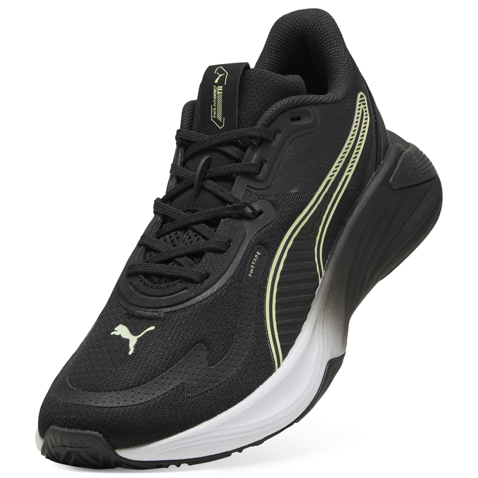 PUMA PWR Hybride trainingsschoenen, Zwart/Wit, Maat 37,5 thumbnail 3