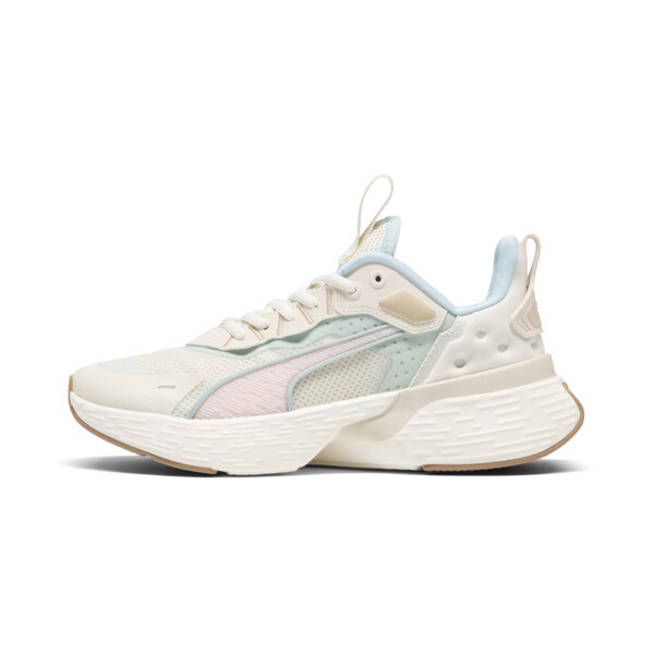 Puma Women's Softride Sway Running Shoe In Alpine Snow-turquoise Surf-whisp Of Pink