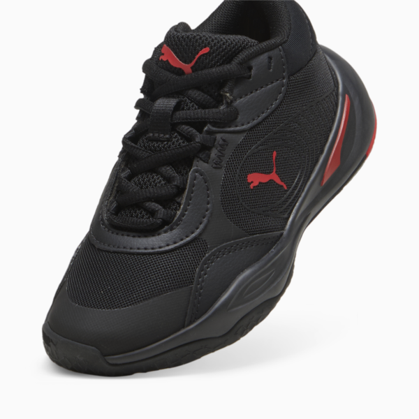 Tenis ñiños basquet Playmaker Pro, PUMA Black-For All Time Red, large-MEX