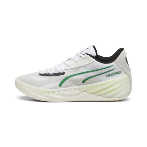 Puma All-pro Nitro™ Basketball Shoes In Warm White-glacial Gray-archive Green
