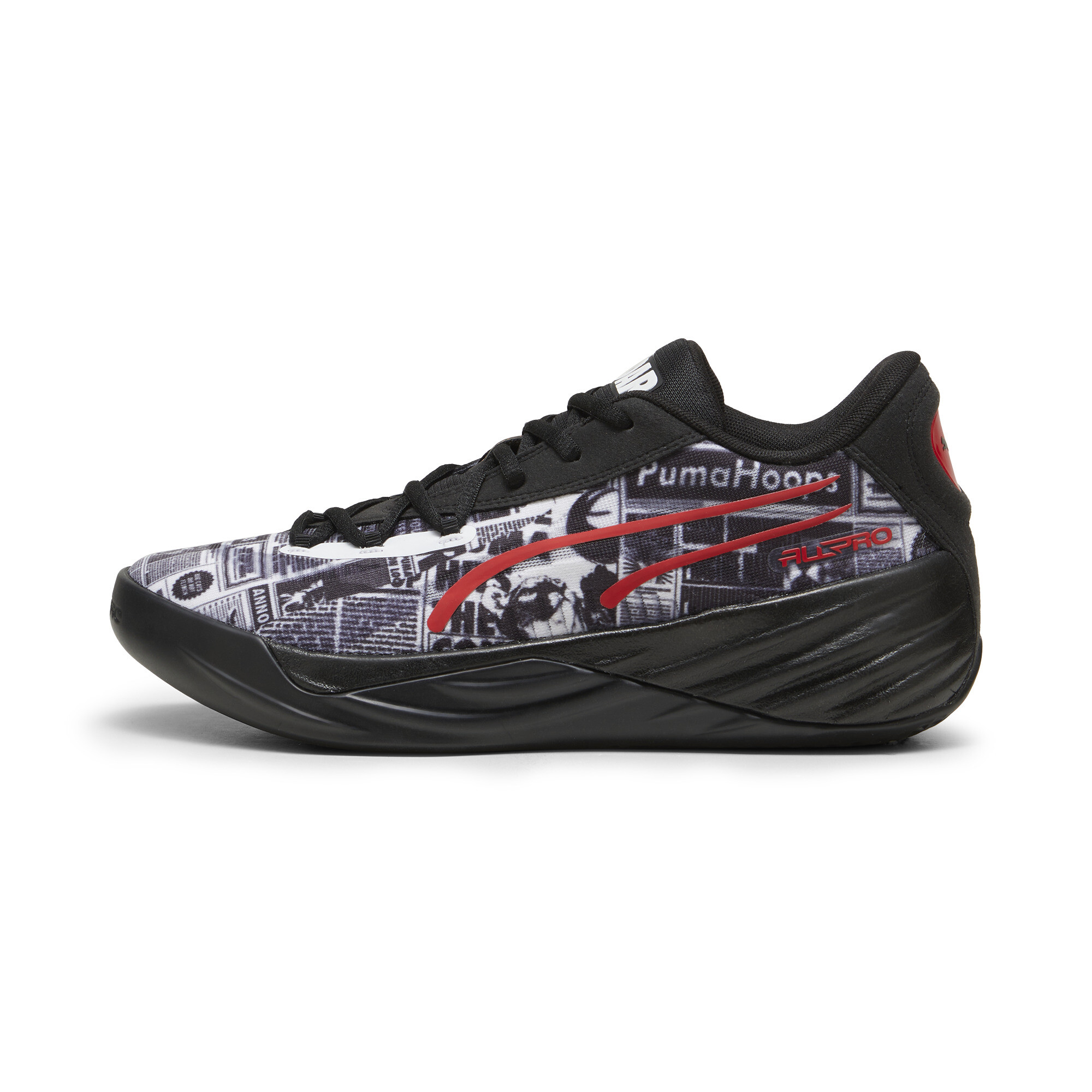 Puma All-Pro NITRO™ Media Day Basketballschuhe | Mit Plain | Black/White/Red | Größe: 44.5