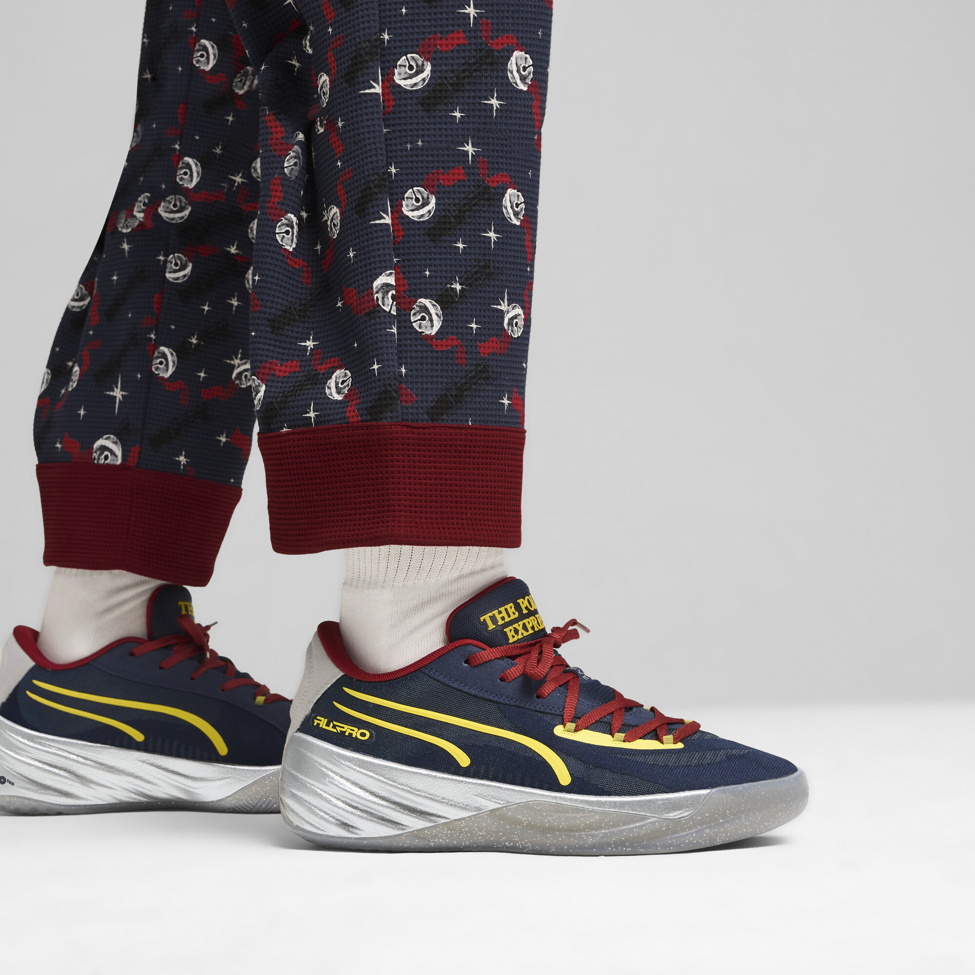 PUMA All-Pro NITROâ¢ Polar Express basketbalschoenen, Blauw/Rood/Goud, Maat 40,5 thumbnail 8