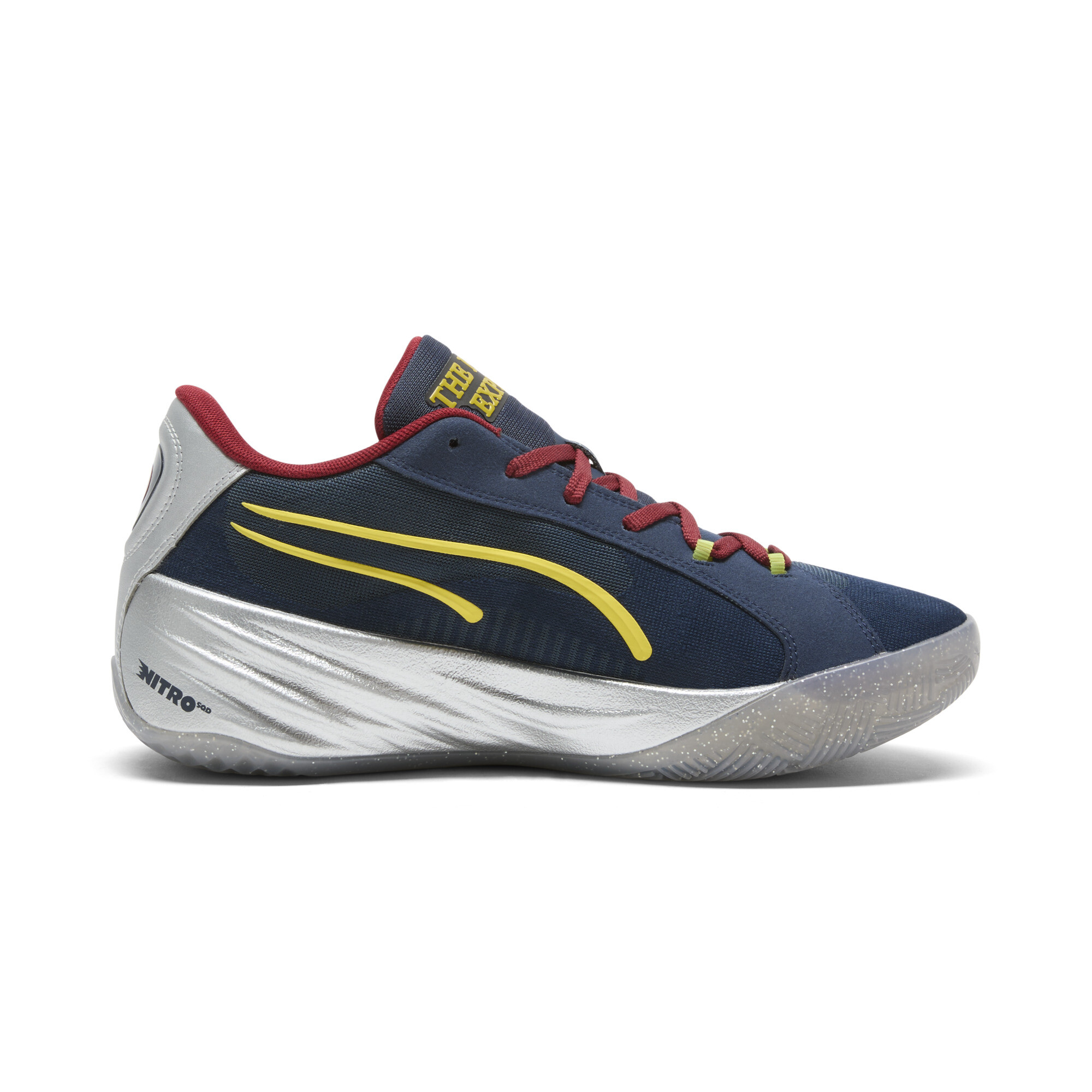 PUMA All-Pro NITROâ¢ Polar Express basketbalschoenen, Blauw/Rood/Goud, Maat 40,5 thumbnail 3