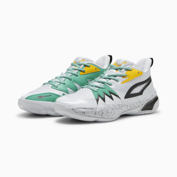 Genetics Speckle Basketball Shoes Unisex, PUMA Black-Silver Mist-Jade Frost, large-ZAF