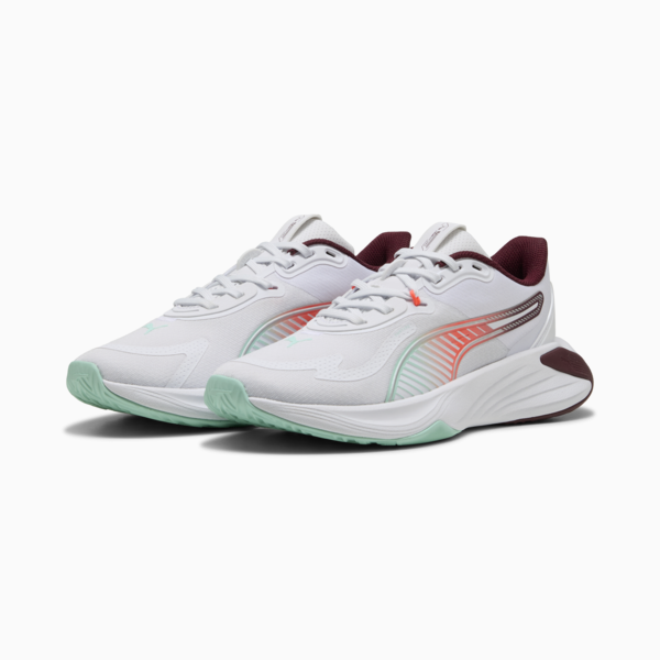 PWR Hybrid Training Shoes Women, PUMA White-Ruby Shimmer-Mint Melt-Glowing Red, large-ZAF