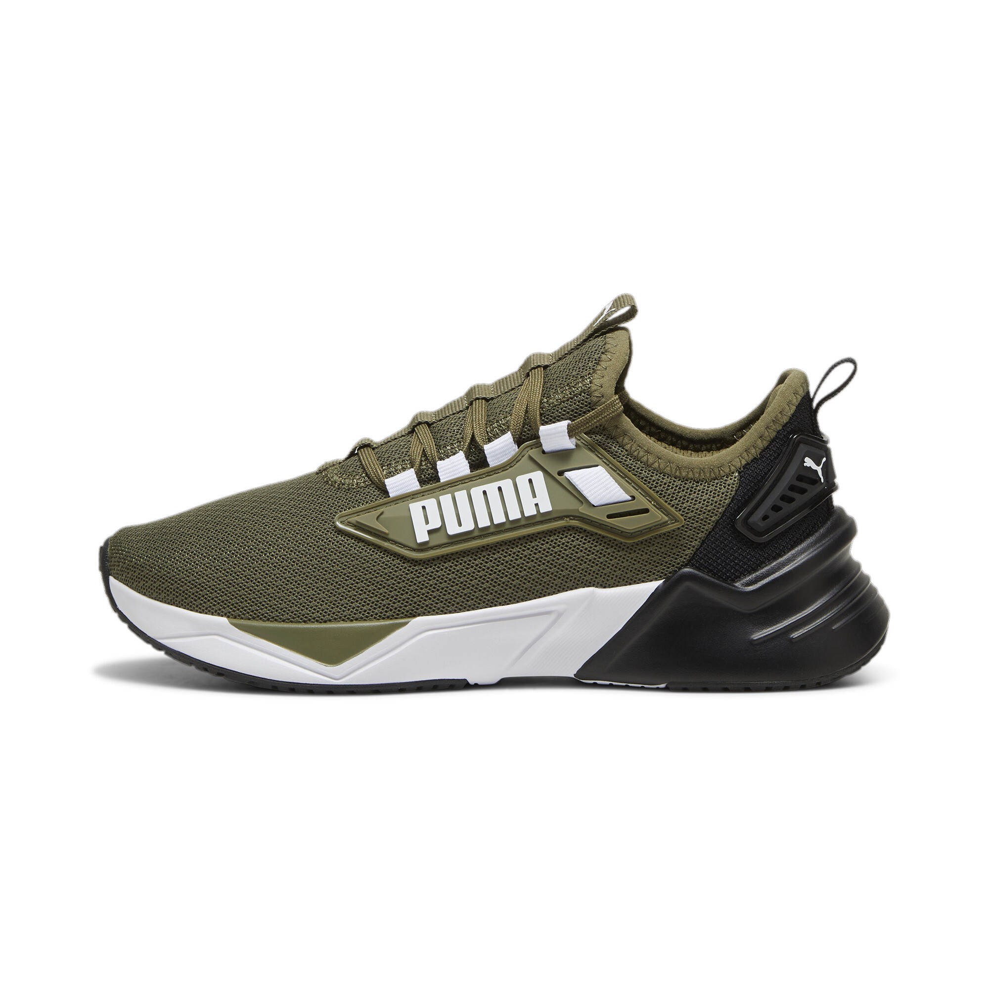 Puma Retaliate 3 Laufschuhe Teenager Für Für Kinder | Mit Plain | Olive/White/Black | Größe: 37.5