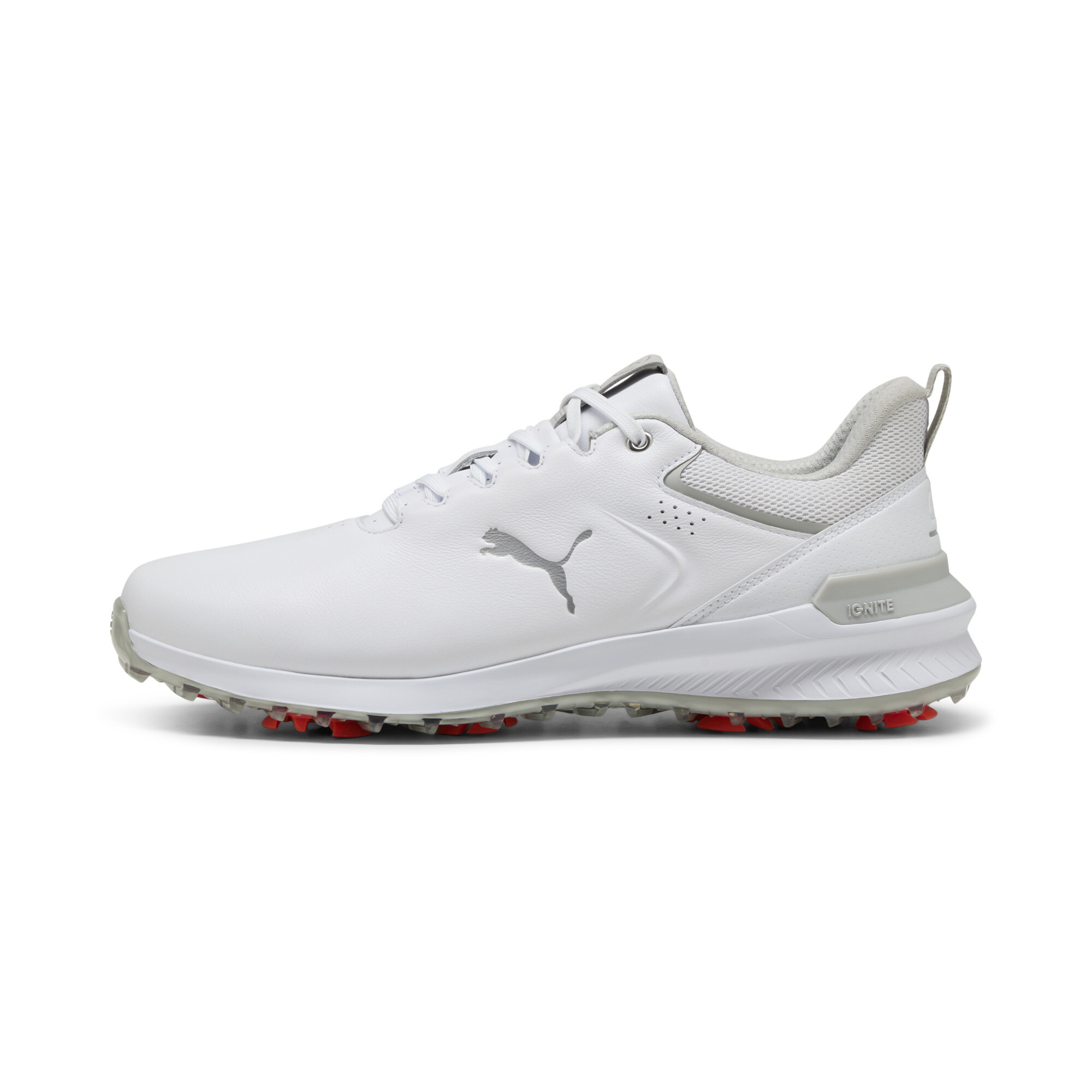 Puma IGNITE Innovate Golfschuhe aus Leder Herren | Mit Plain | White/Ash Gray | Größe: 39