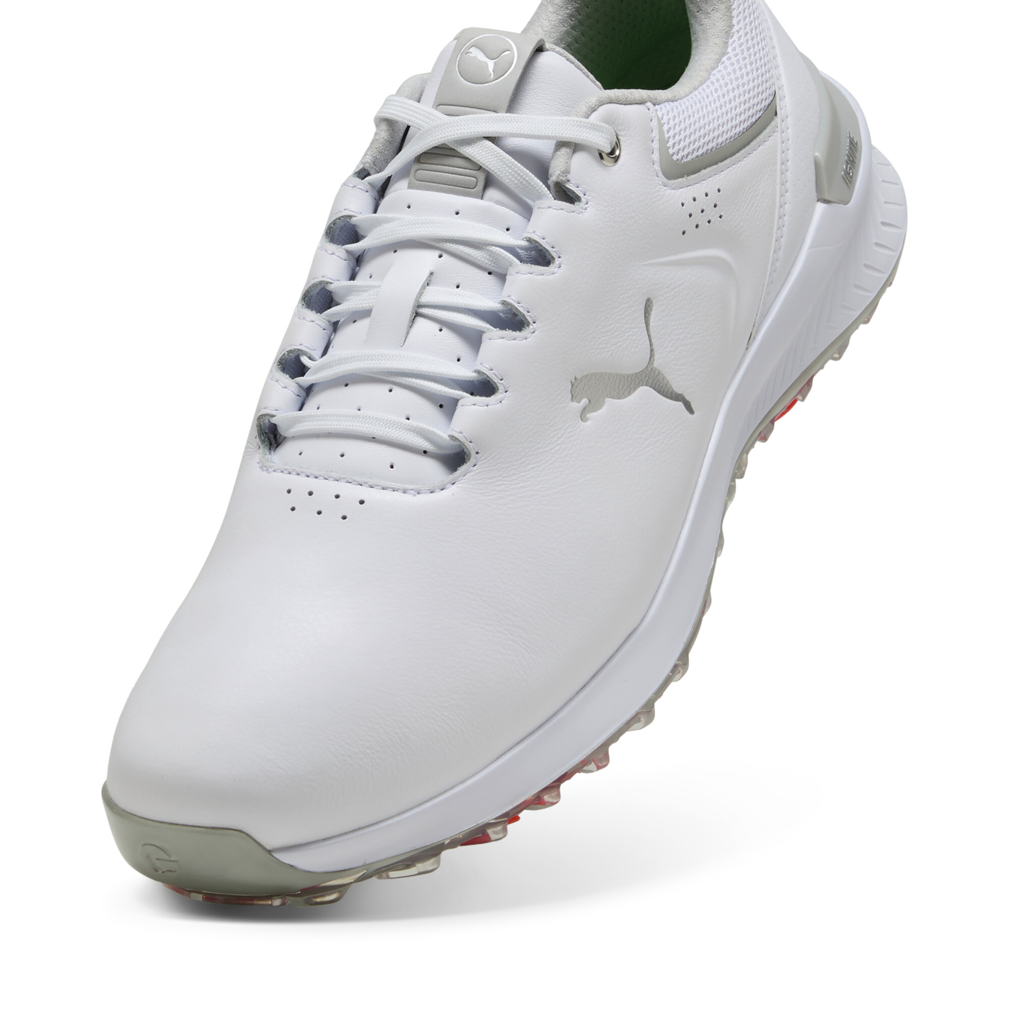 IGNITE Innovate leren golfschoenen voor Heren, Grijs/Wit, Maat 44,5 | PUMA