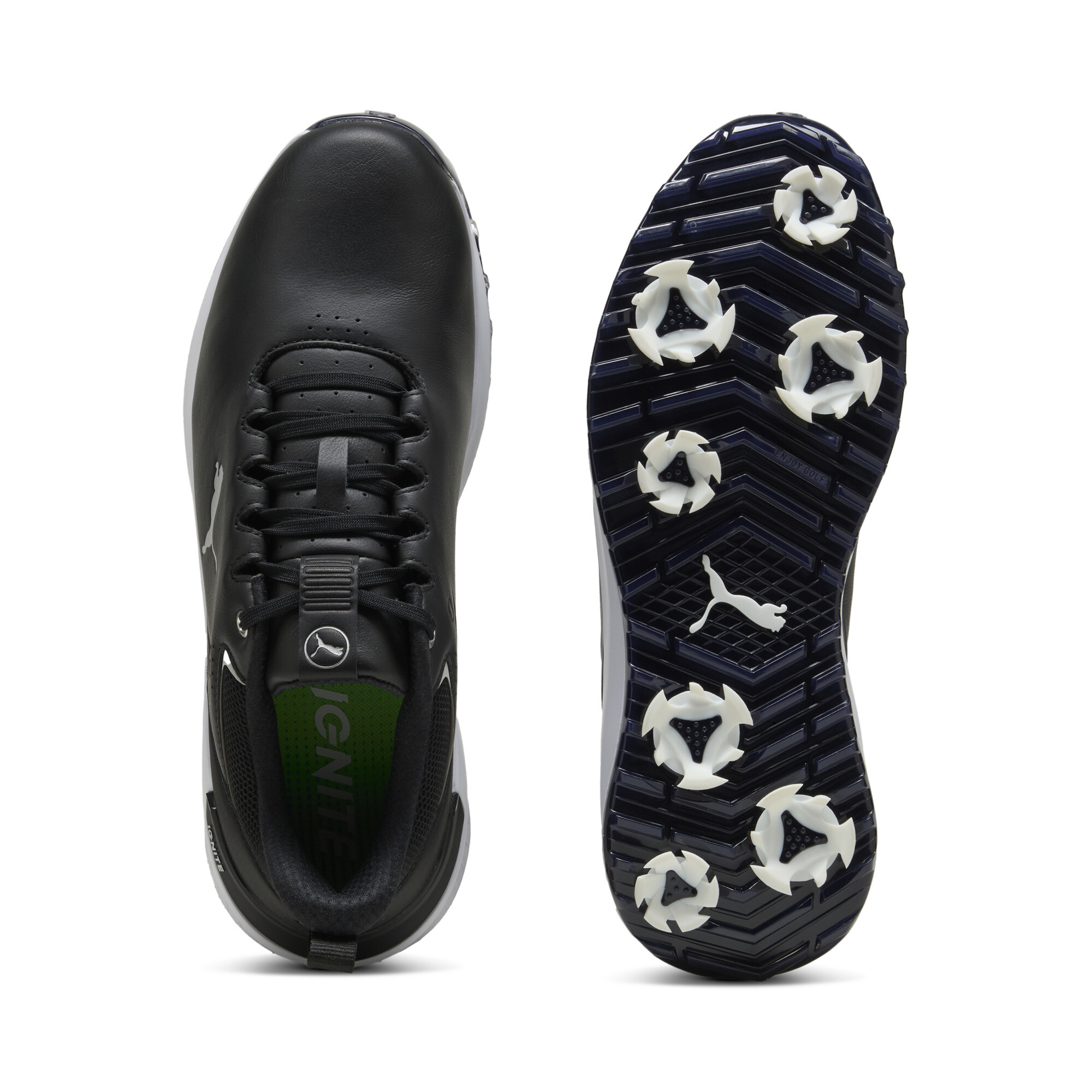 PUMA IGNITE Innovate leren golfschoenen voor Heren, Zwart/Zilver, Maat 40 thumbnail 4