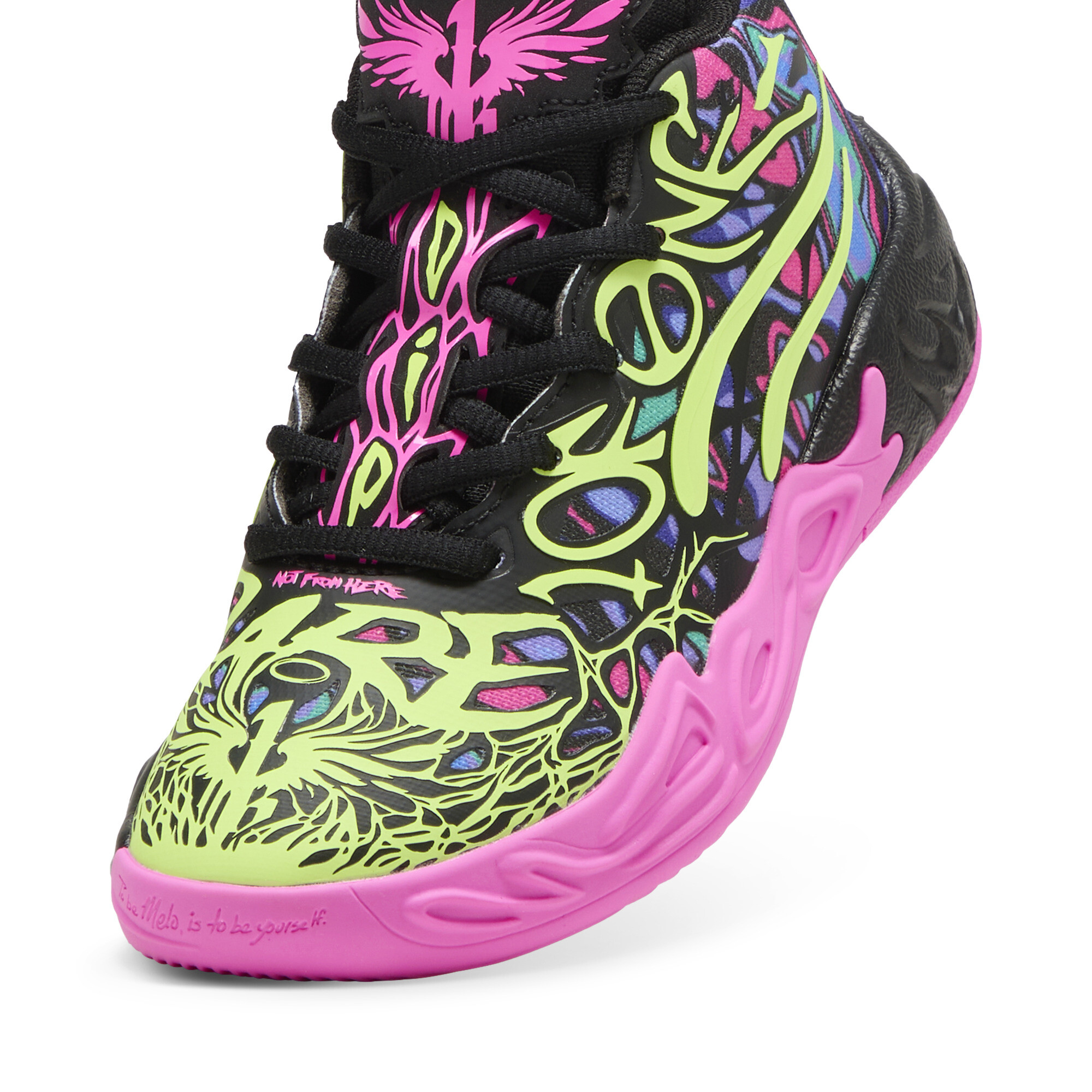 MB.04 Heem basketbalschoenen, Roze/Groen/Zwart, Maat 28 | PUMA