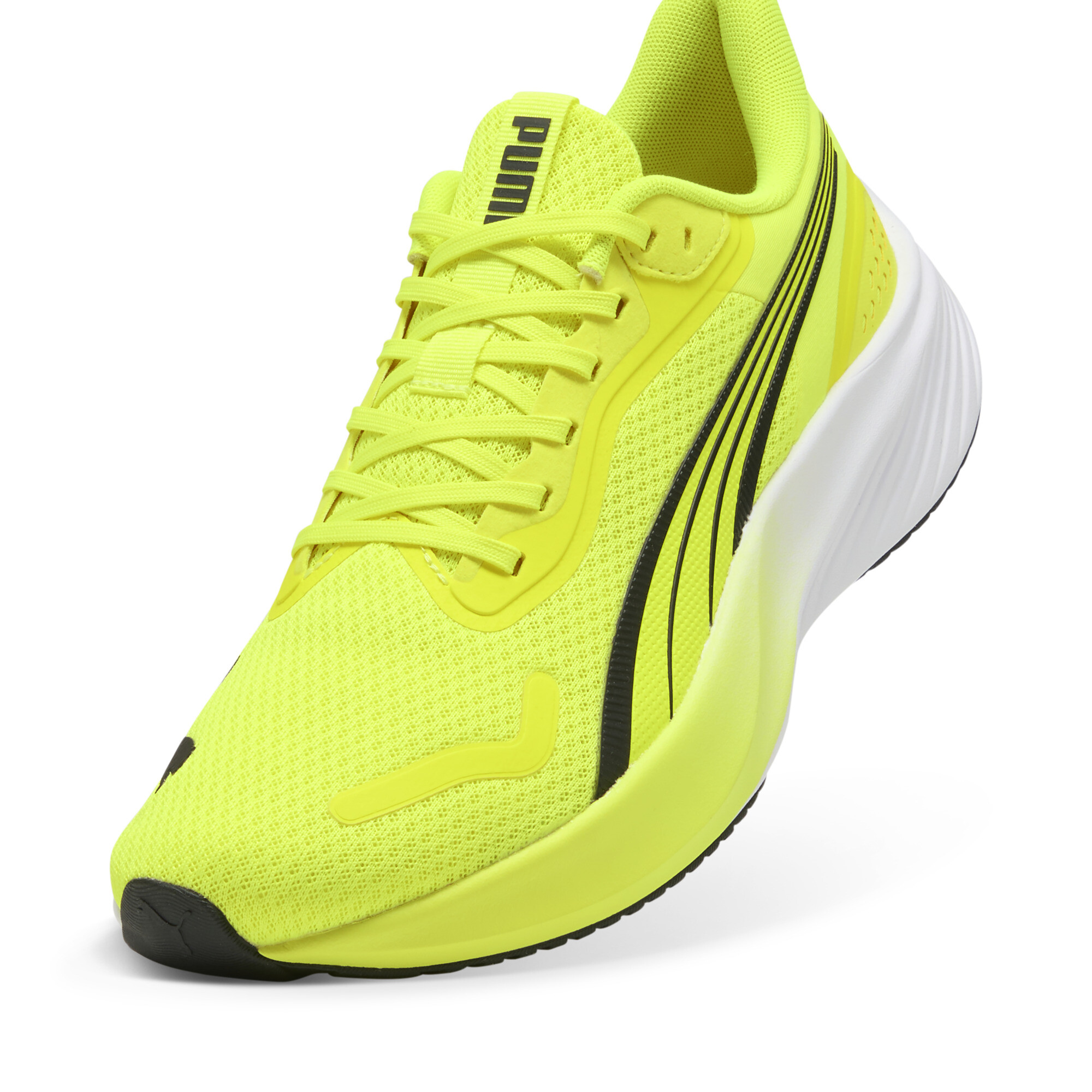 PUMA Pounce Lite hardloopschoenen, Zwart/Geel