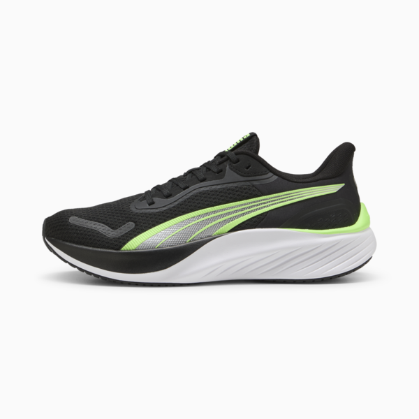 Pounce Lite Running Shoes, PUMA Black-Green Glare, large-ZAF