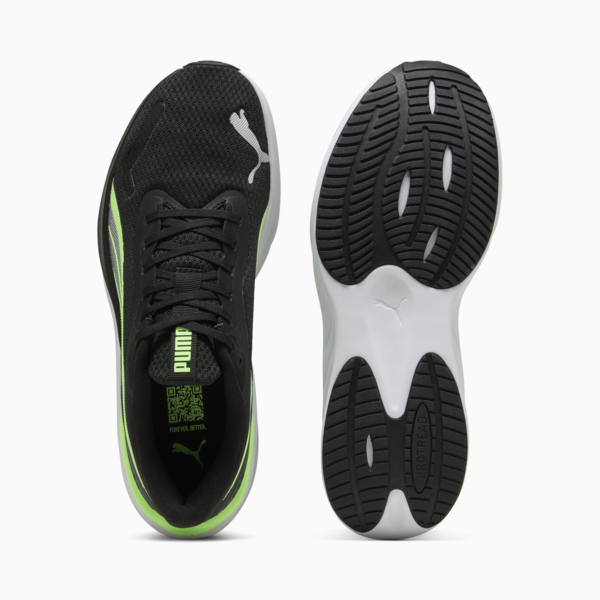 Pounce Lite Running Shoes, PUMA Black-Green Glare, large-ZAF