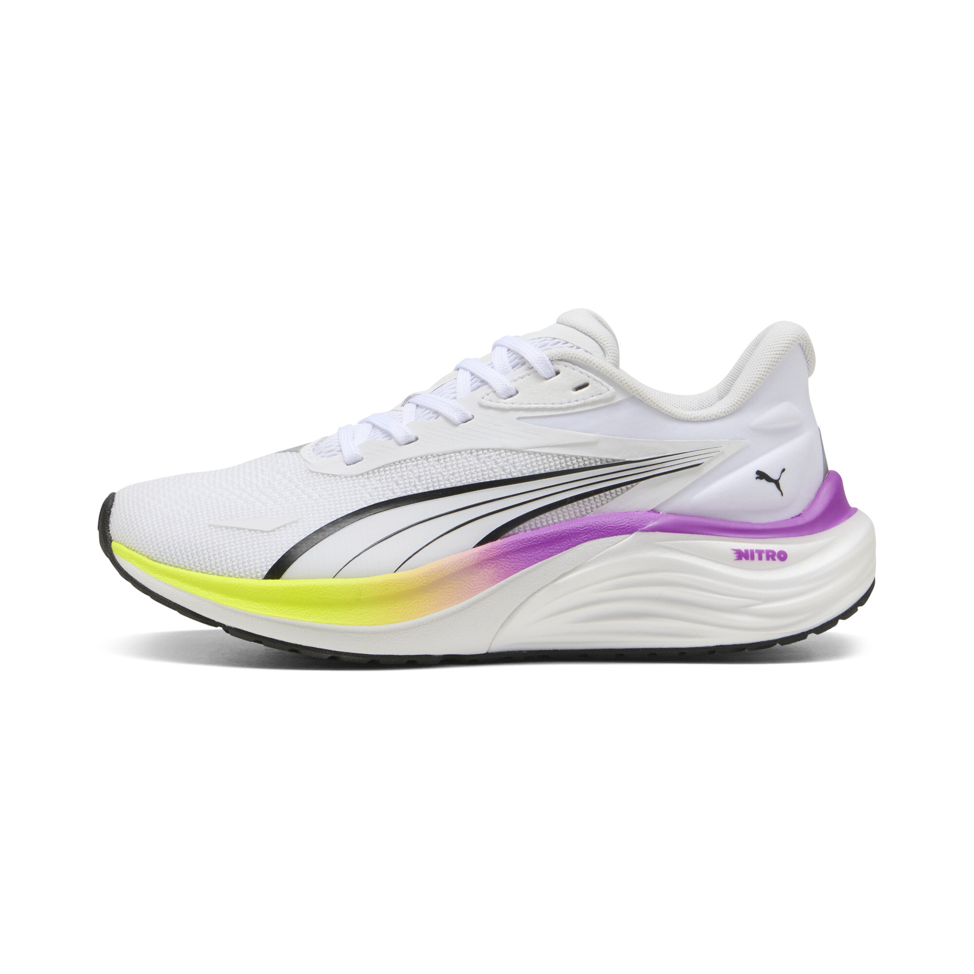 Puma Electrify NITRO™ 4 Laufschuhe Damen | White/Yellow Alert/Pure Magenta | Größe: 42.5