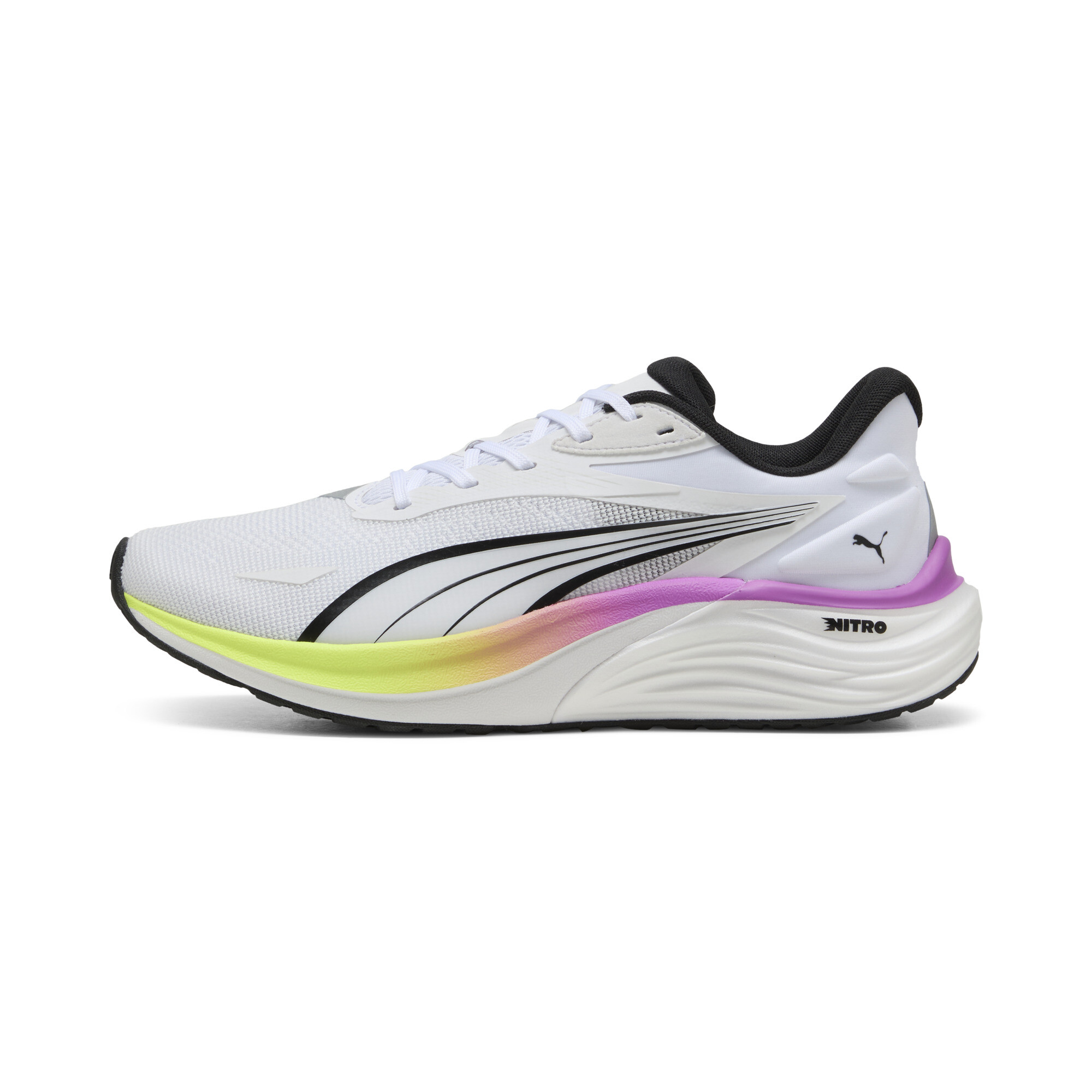 Puma Electrify NITRO™ 4 Laufschuhe Herren | White/Pure Magenta/Yellow Alert | Größe: 39