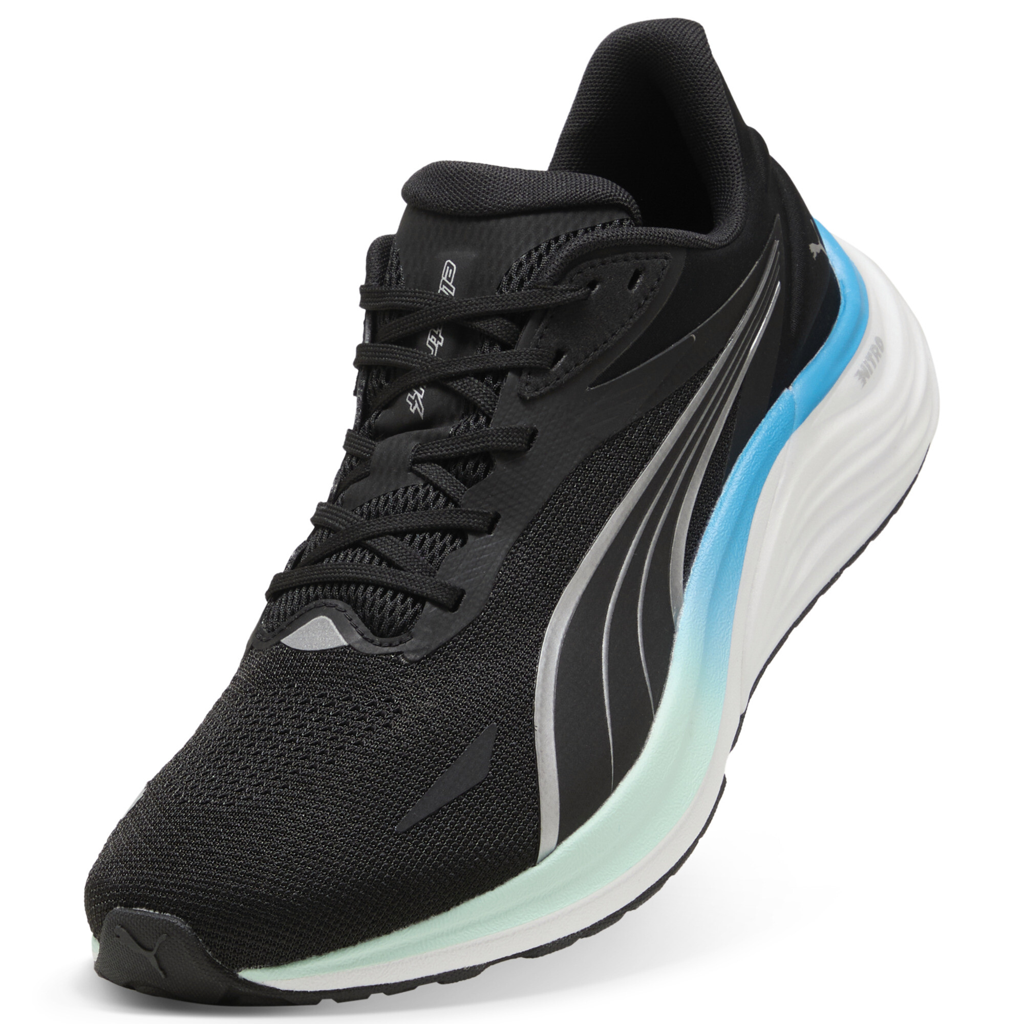 PUMA Electrify NITROâ¢ 4 hardloopschoenen voor Heren, Blauw/Zwart, Maat 42 thumbnail 2