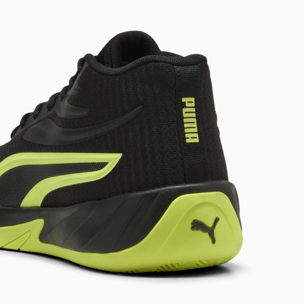 Court Pro Basketball Shoes Unisex, PUMA Black-Electric Lime, large-ZAF