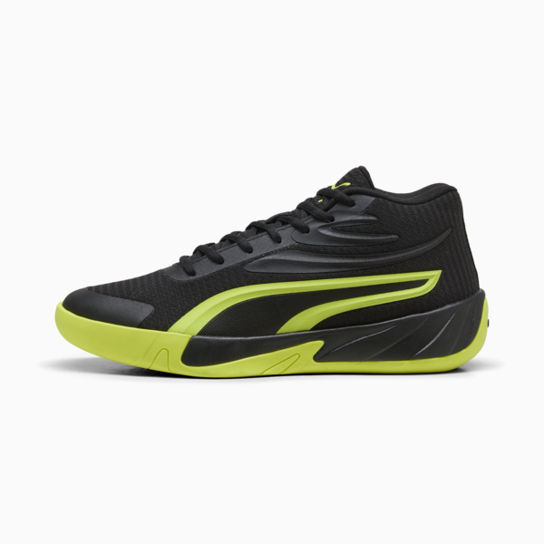 Court Pro Basketball Shoes Unisex, PUMA Black-Electric Lime, large-ZAF