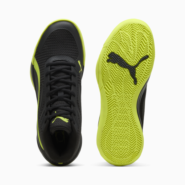 Court Pro Basketball Shoes Unisex, PUMA Black-Electric Lime, large-ZAF