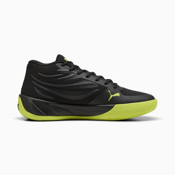 Court Pro Basketball Shoes Unisex, PUMA Black-Electric Lime, large-ZAF
