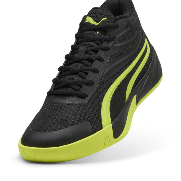 Court Pro Basketball Shoes Unisex, PUMA Black-Electric Lime, large-ZAF