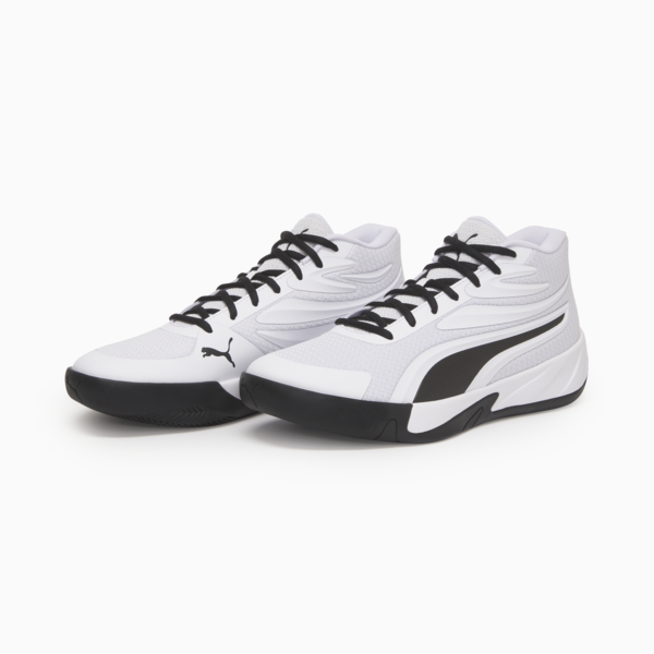 Zapatillas de basketball Court Pro unisex, PUMA White-PUMA Black, large-ARG