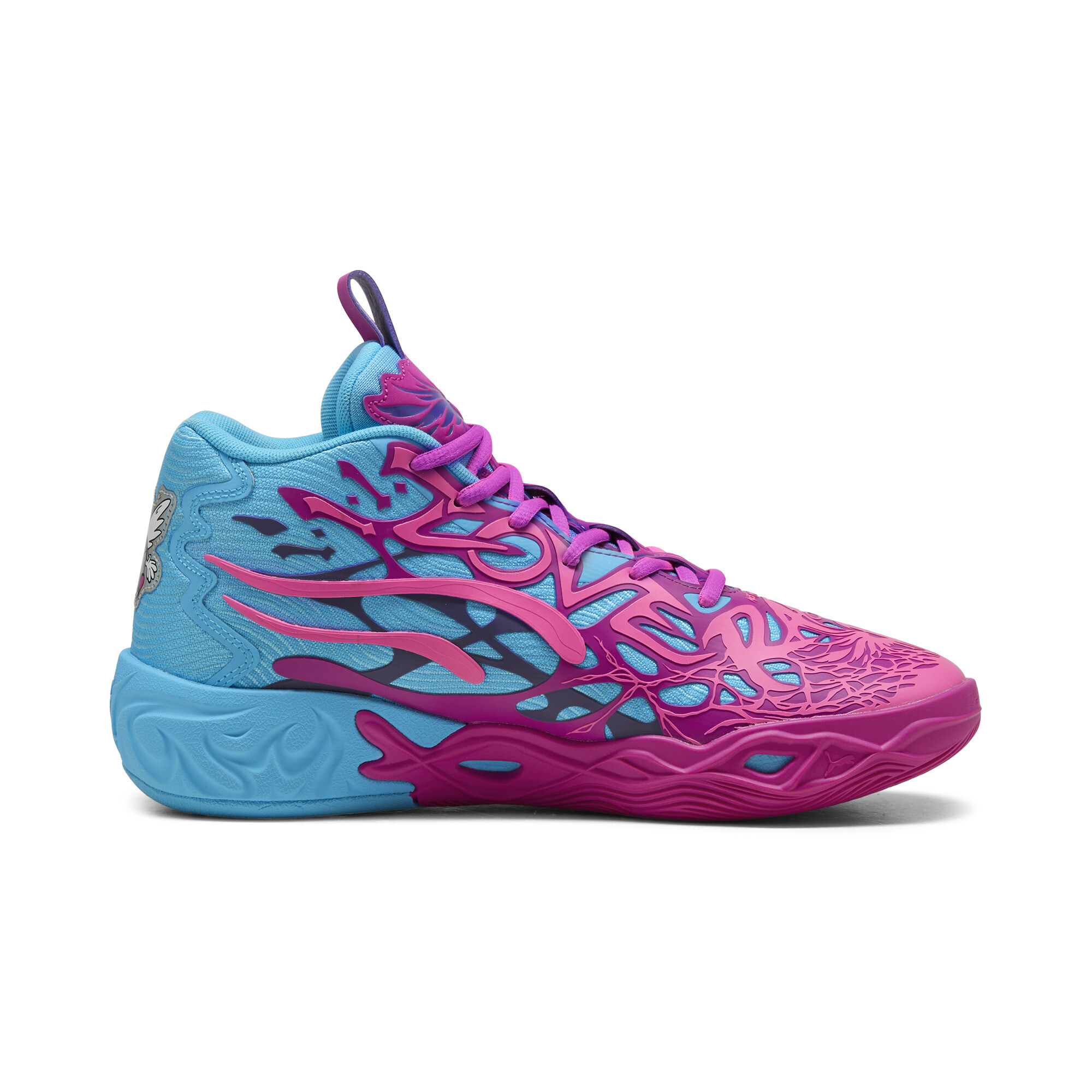 Men's PUMA MB.04 Iridescent Basketball Shoes In Pink, Size EU 47