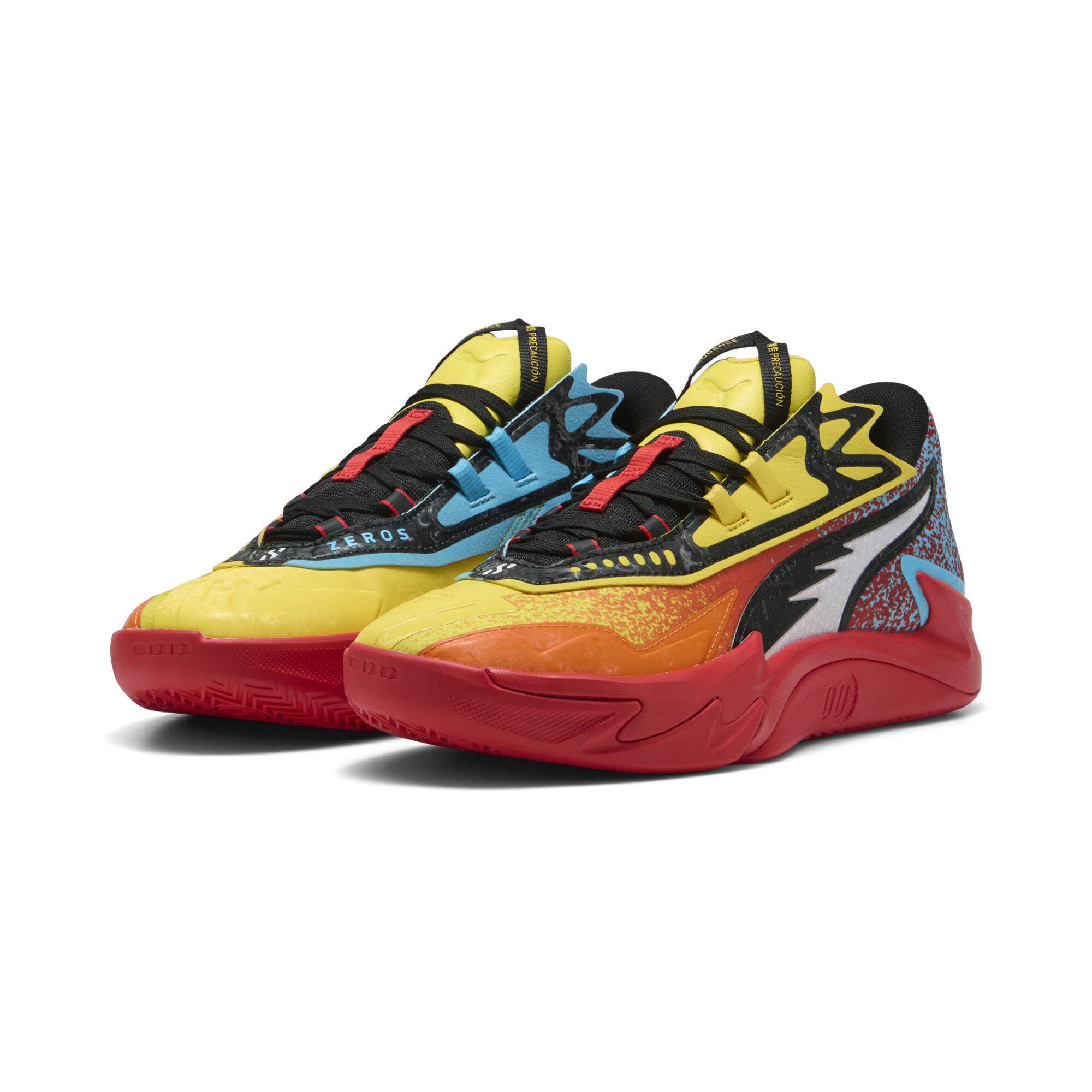 PUMA Scoot Zeros II Caution basketbalschoenen uniseks, Geel/Oranje, Maat 42 thumbnail 6