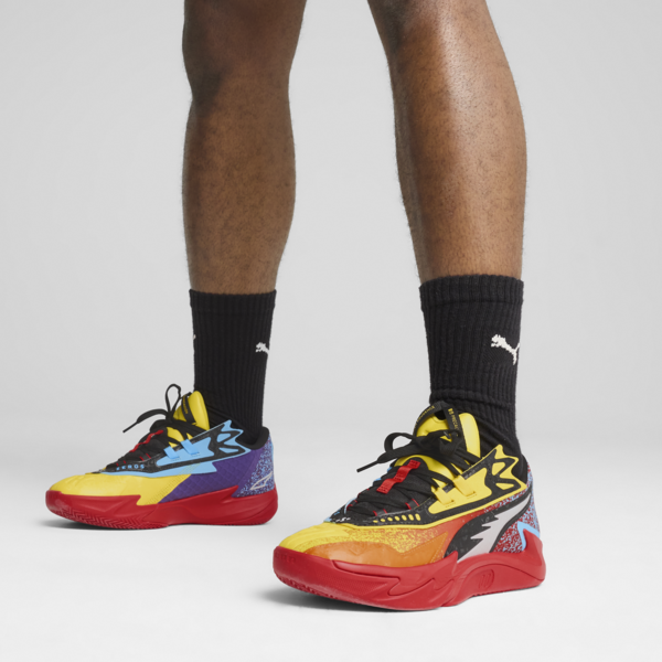 Scoot Zeros II Caution Basketball Shoes Unisex, Rickie Orange-Speed Yellow, large-MEX