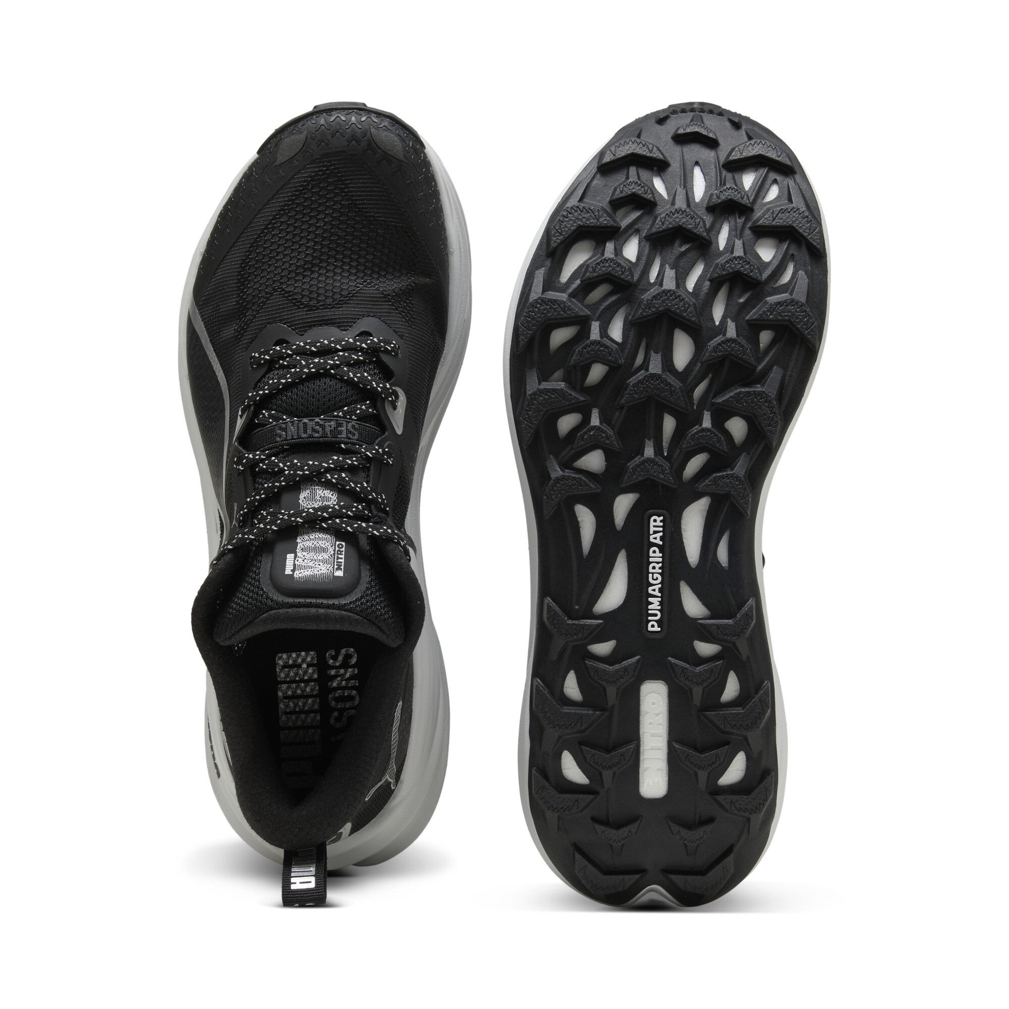 PUMA Voyage NITROâ¢ 4 hardloopschoenen voor Heren, Zwart/Zilver, Maat 44,5 thumbnail 4