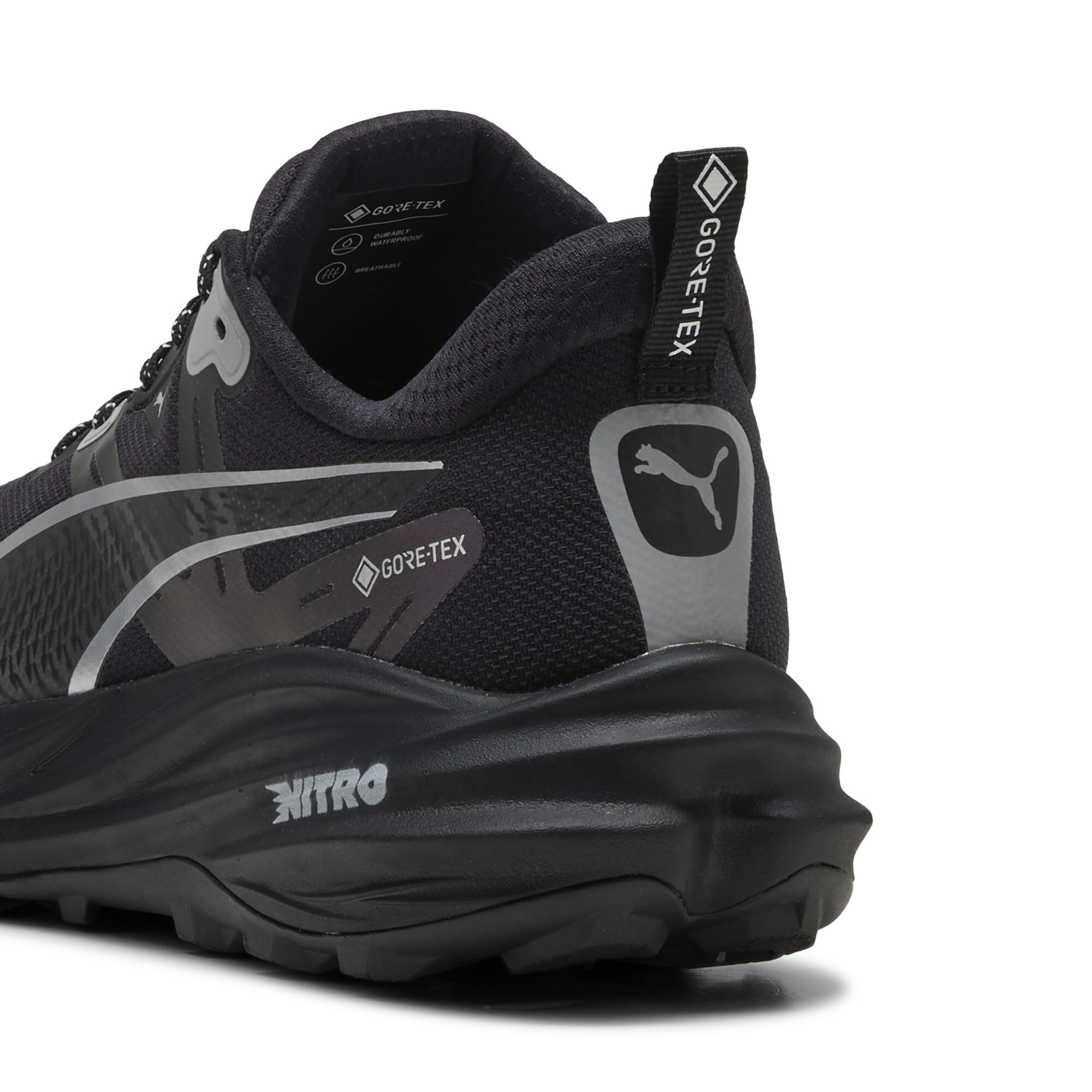 PUMA Voyage NITROâ¢ 4 GTX hardloopschoenen voor Heren, Zwart/Zilver, Maat 44,5 thumbnail 5