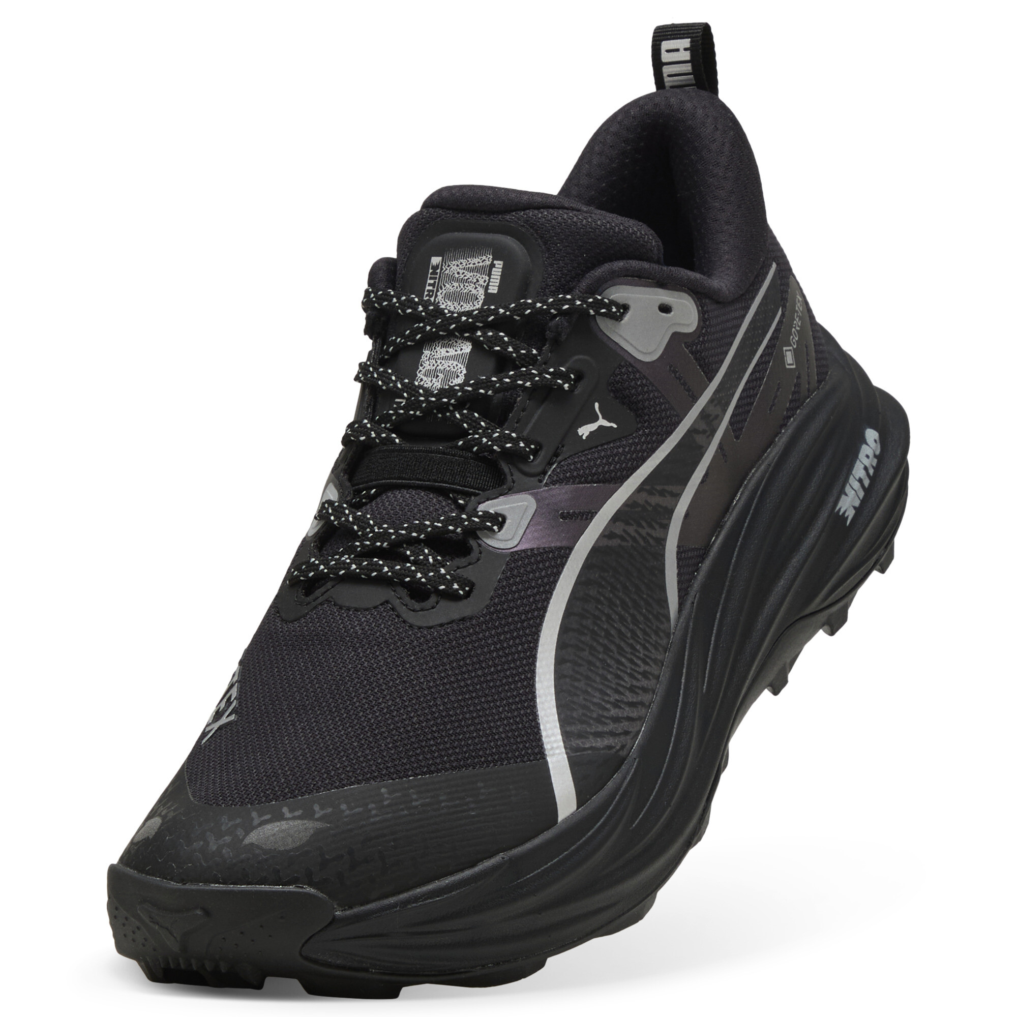 PUMA Voyage NITROâ¢ 4 GTX hardloopschoenen voor Heren, Zwart/Zilver, Maat 44,5 thumbnail 2