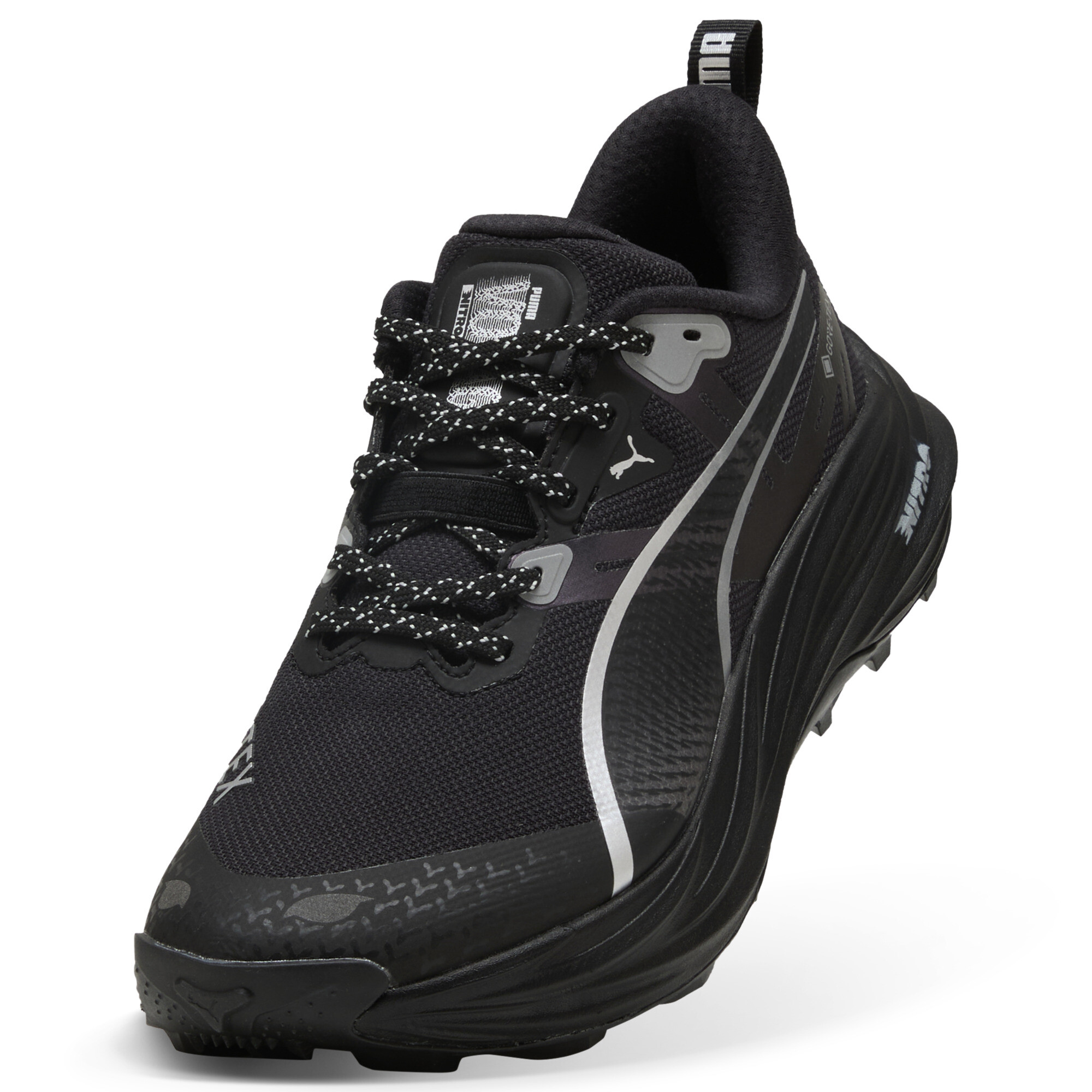 PUMA Voyage NITROâ¢ 4 GTX hardloopschoenen voor Dames, Zwart/Zilver, Maat 35,5 thumbnail 2