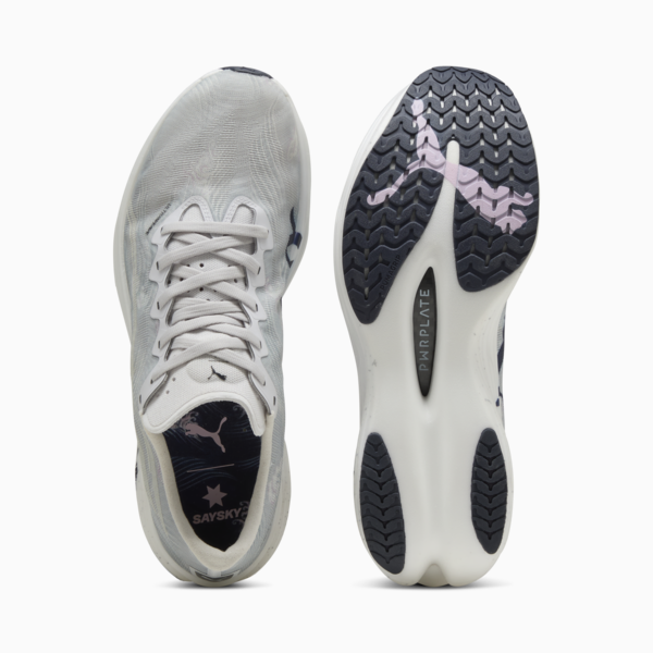 Tenis running Deviate NITRO Elite 3 PUMA x SAYSKY para hombre, Cool Light Gray-New Navy, large-MEX