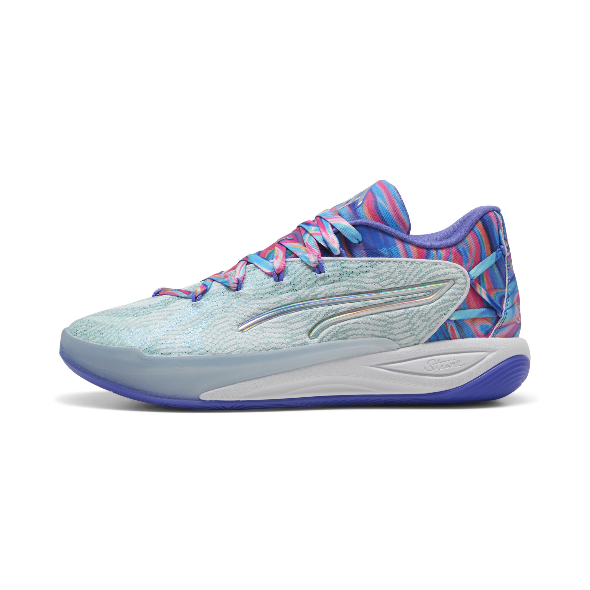 Puma Stewie 4 Prism Basketballschuhe Damen | Mit Colorful | White/Light Aqua | Größe: 38