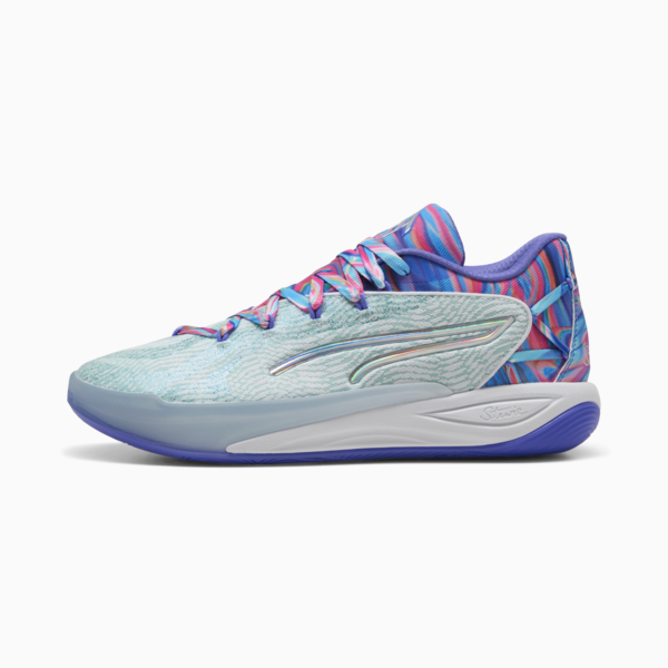 Stewie 4 Prism Basketball Shoes Women, PUMA White-Light Aqua, large-MEX