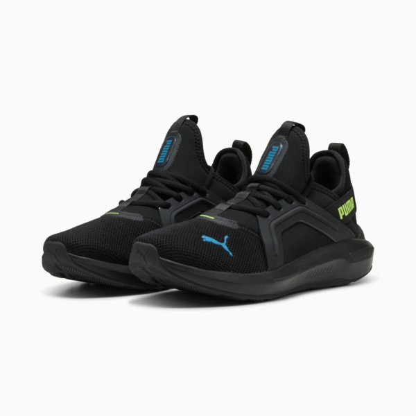 Softride Enzo 5 Running Shoes, PUMA Black-Green Glare-Tropical Blue, large-ZAF