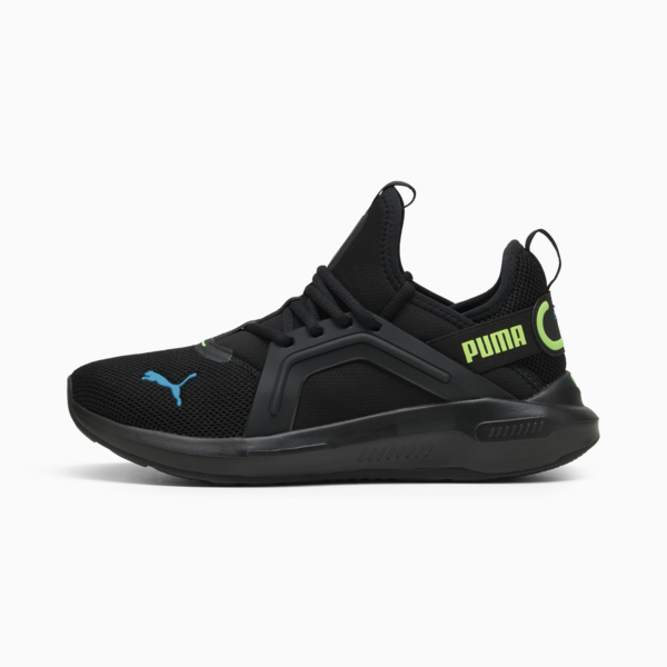 Softride Enzo 5 Running Shoes, PUMA Black-Green Glare-Tropical Blue, large-ZAF
