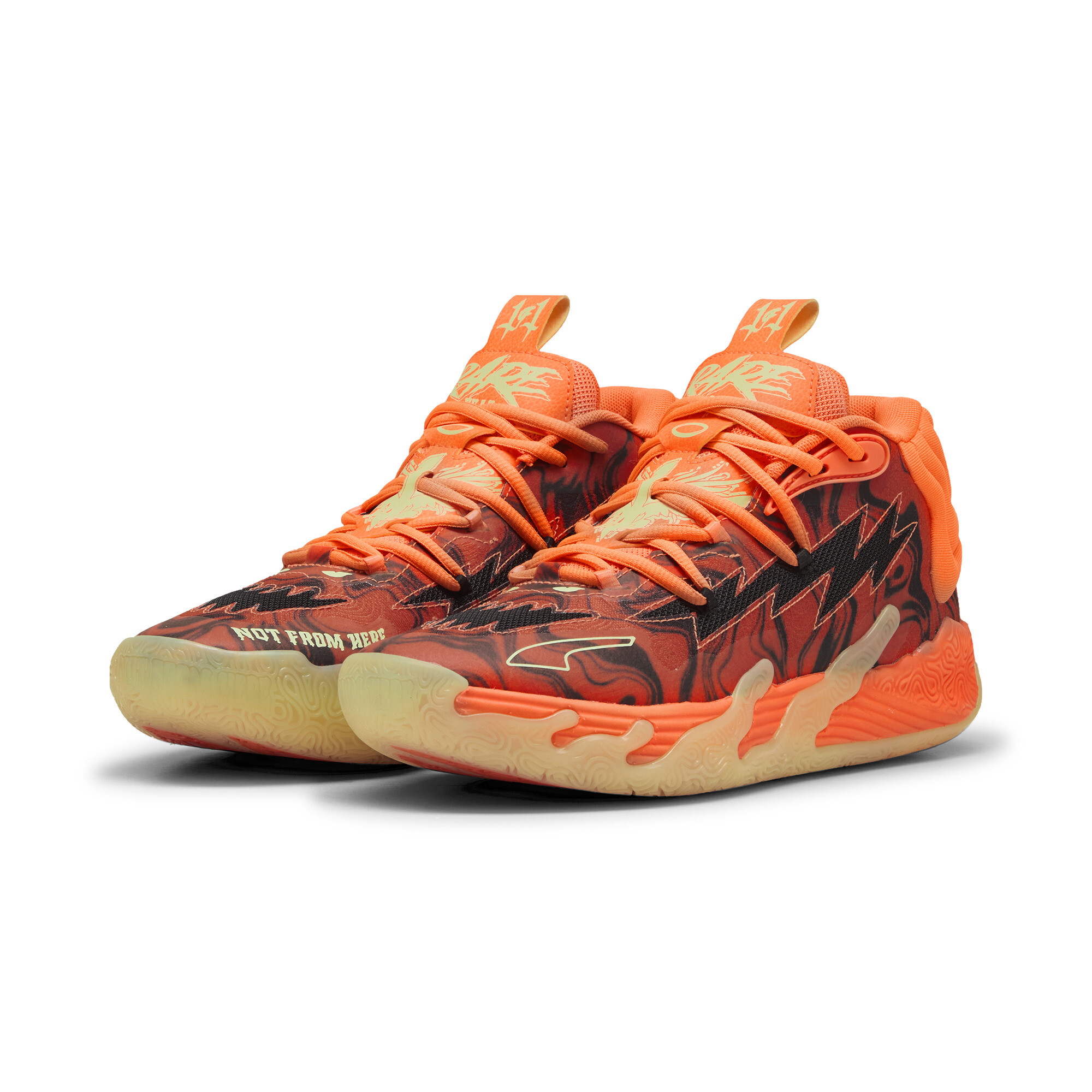 Puma MB.03 Halloween Basketball Shoes, Orange, Size 39, Shoes