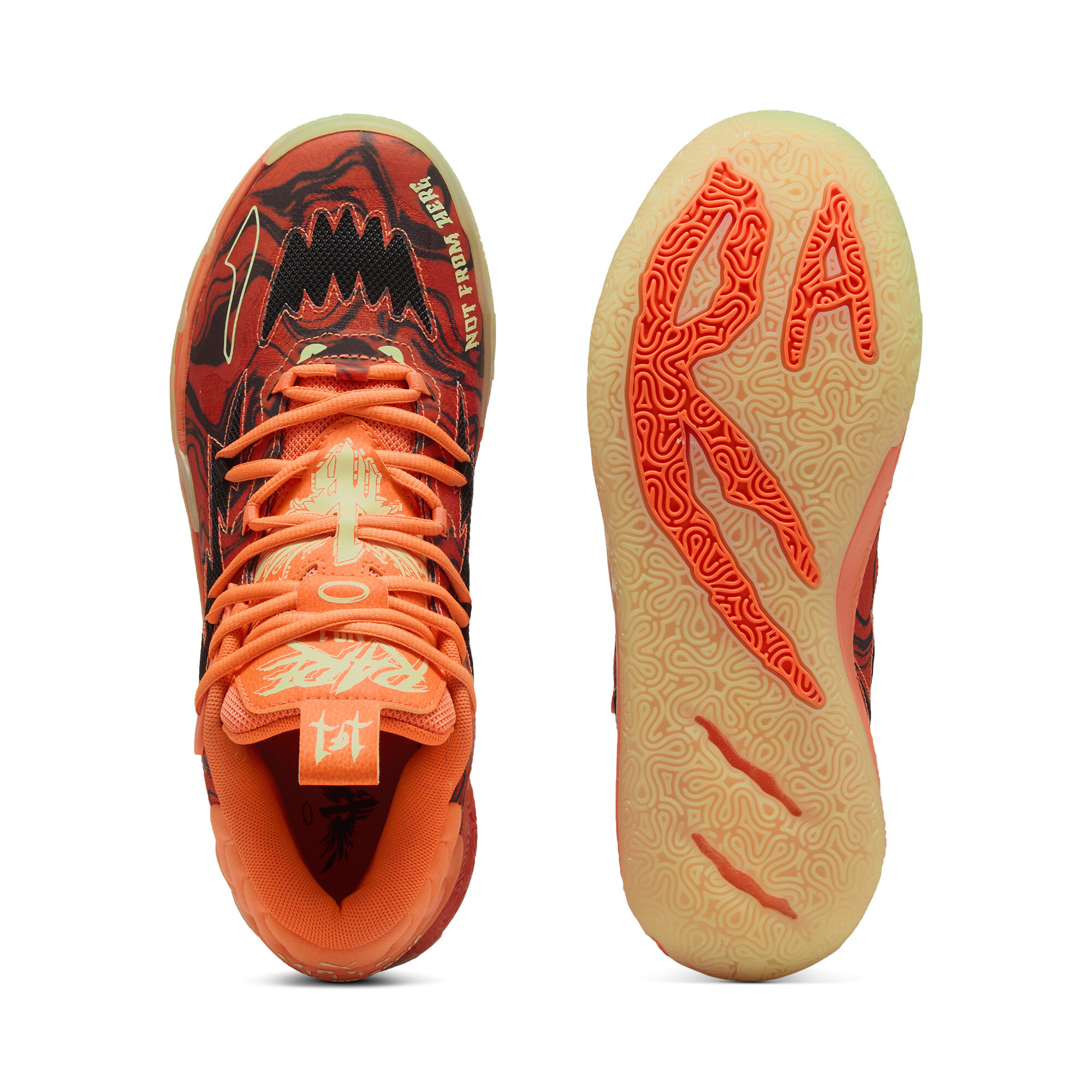 Men's PUMA MB. 03 Halloween Basketball Shoes In Orange, Size EU 44