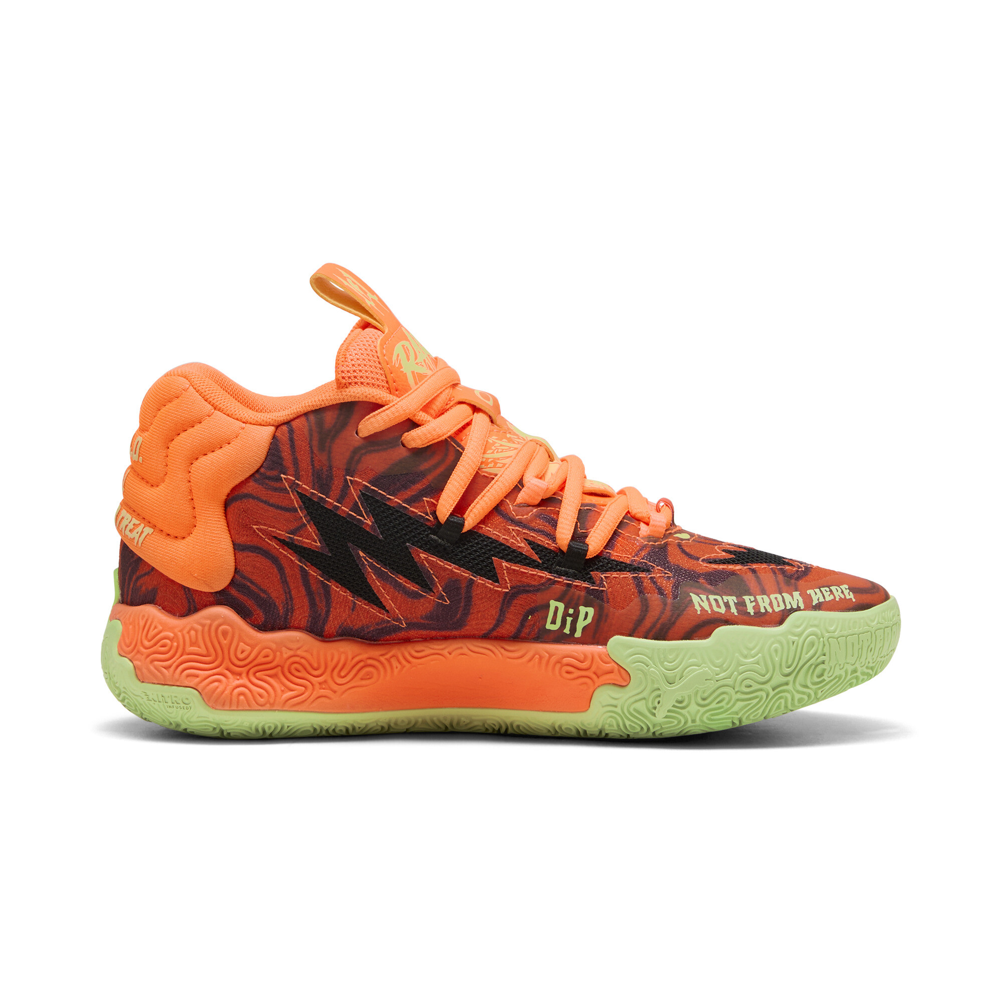 Puma MB.03 Halloween Basketball Shoes Youth, Orange, Size 36, Shoes