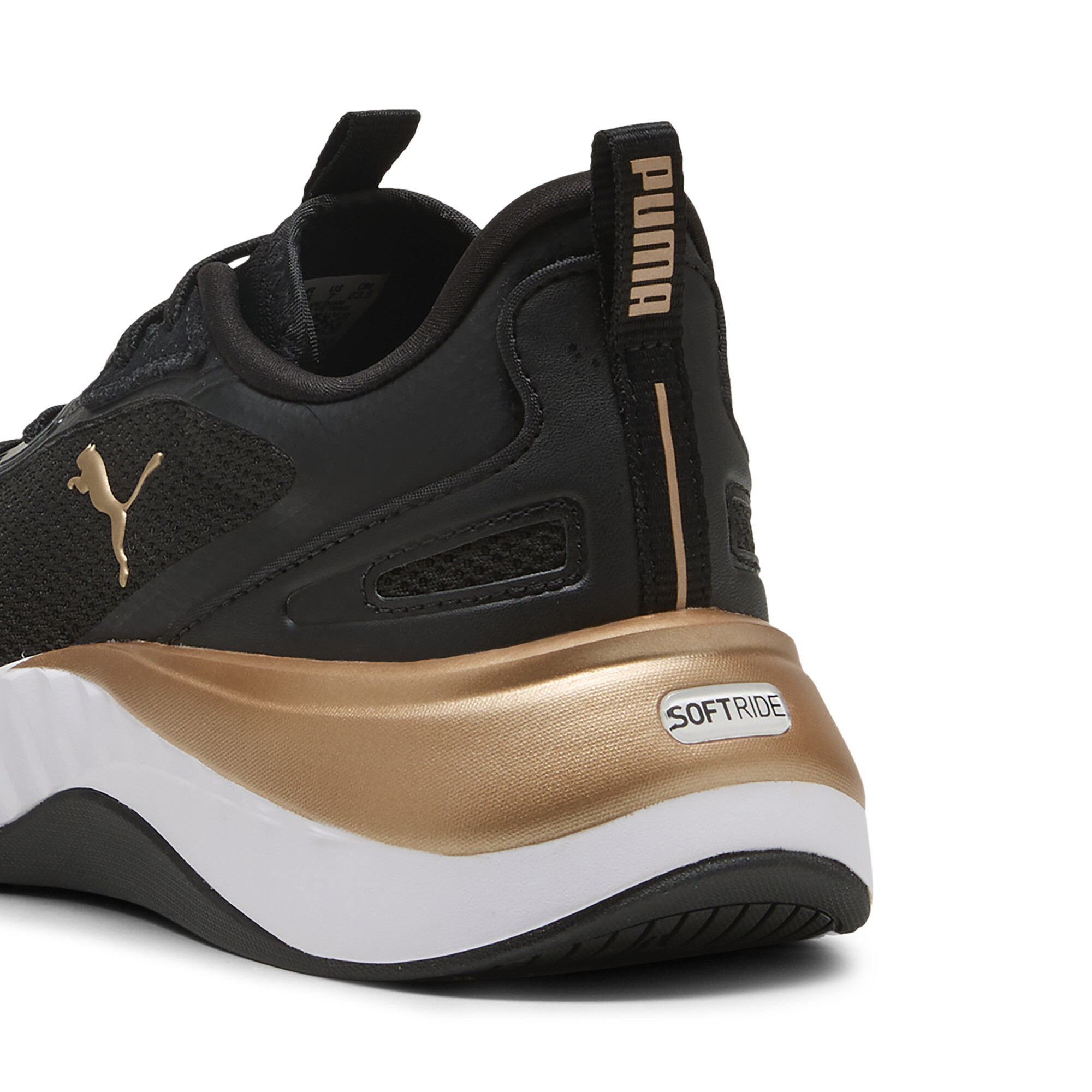 PUMA Softride Sera hardloopschoenen voor Dames, Zwart/Goud, Maat 37 thumbnail 5