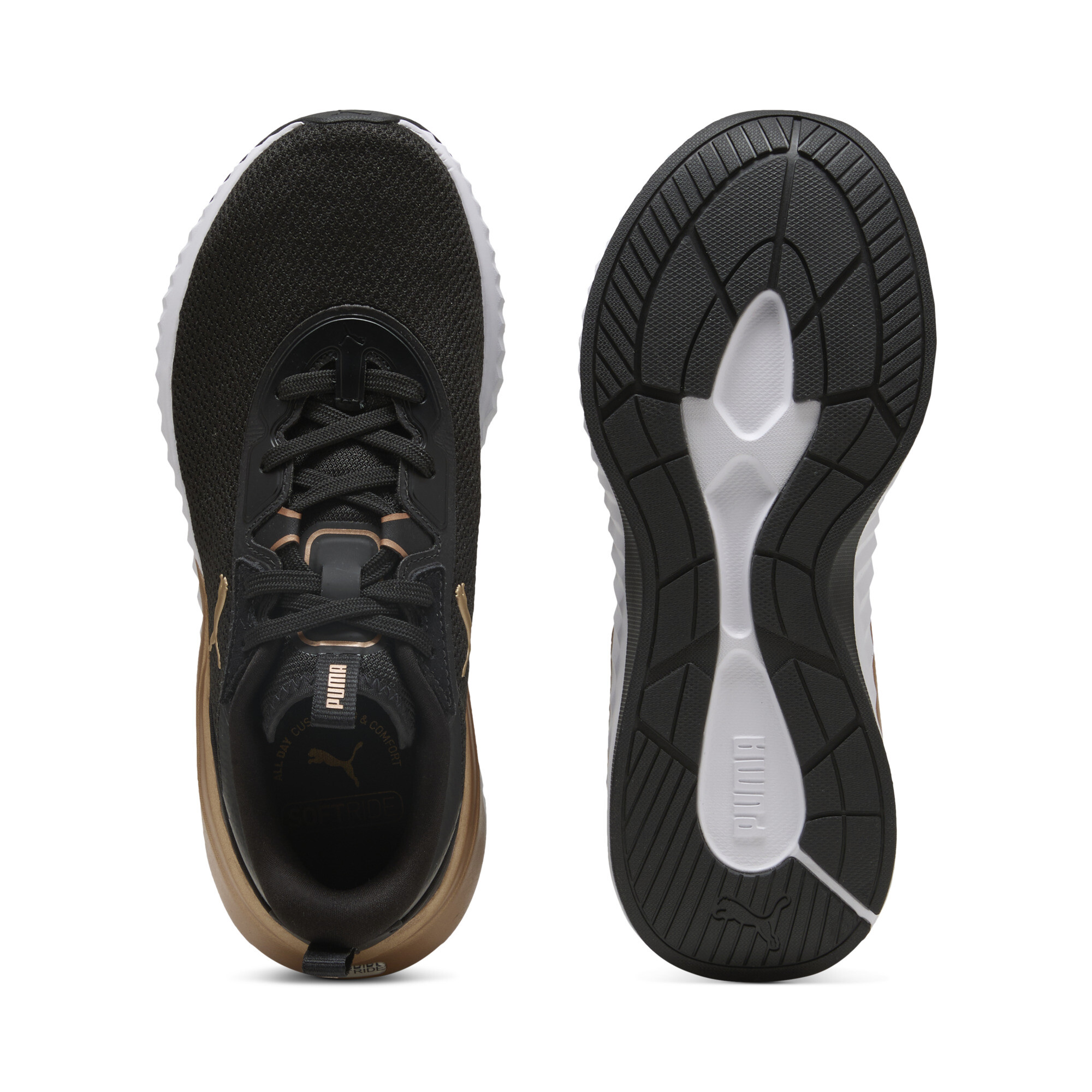 PUMA Softride Sera hardloopschoenen voor Dames, Zwart/Goud, Maat 37 thumbnail 4