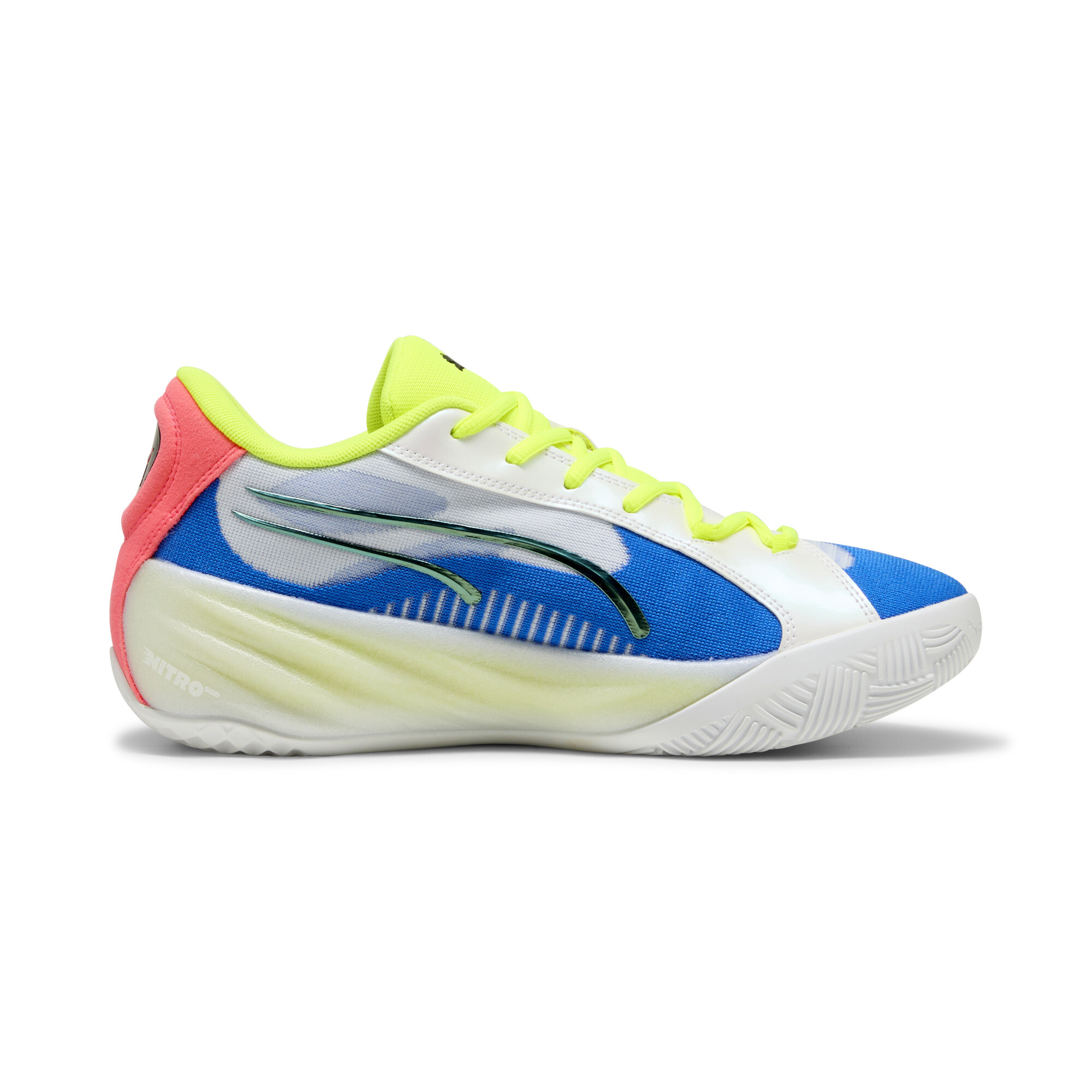 PUMA All-Pro NITROâ¢ basketbalschoenen uniseks, Roze/Geel/Wit, Maat 41 thumbnail 3