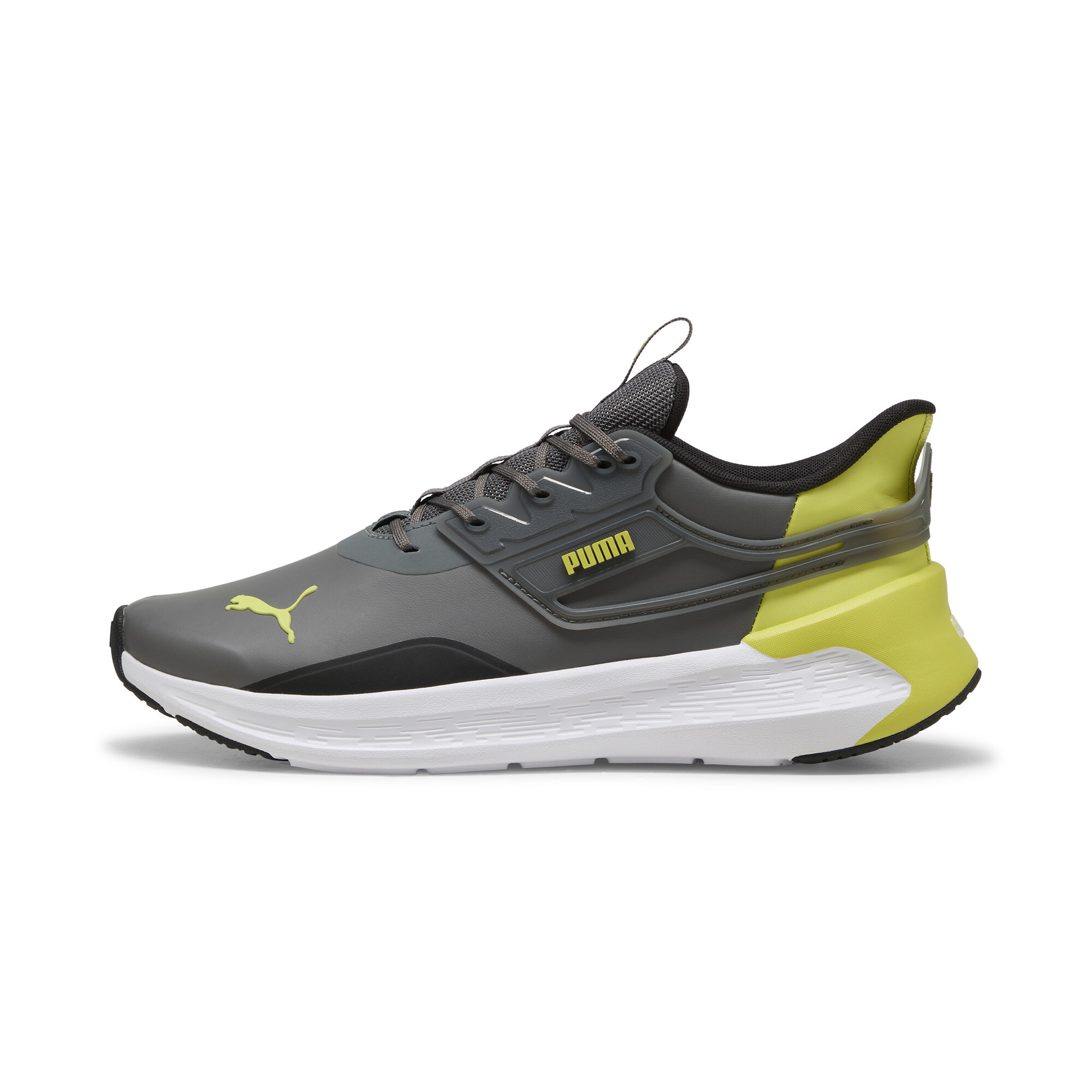 Puma SOFTRIDE Symmetry SL Laufschuhe | Mit Plain | Cool Dark Gray/Lime Sheen | Größe: 48