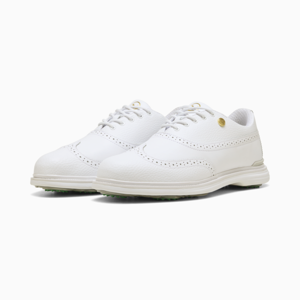PUMA Royale Wingtip Golf Shoes Men, PUMA White-Vapor Gray-Grassy Green, large-ZAF
